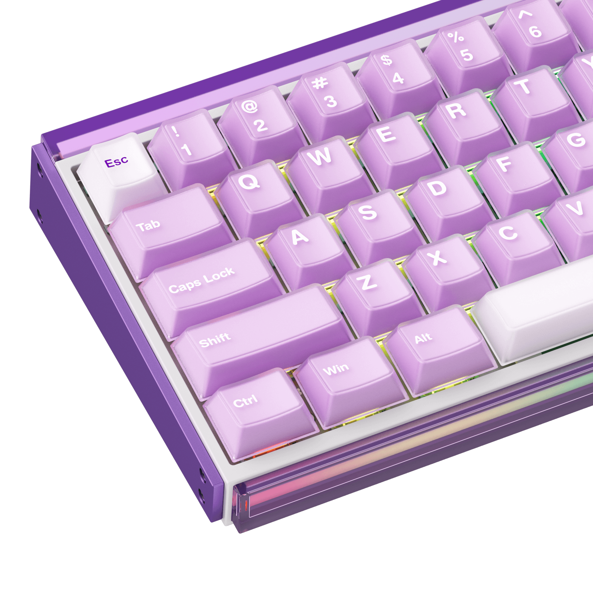 Akko Ray68 HE Magnetic Keyboard Misty Purple Left Details