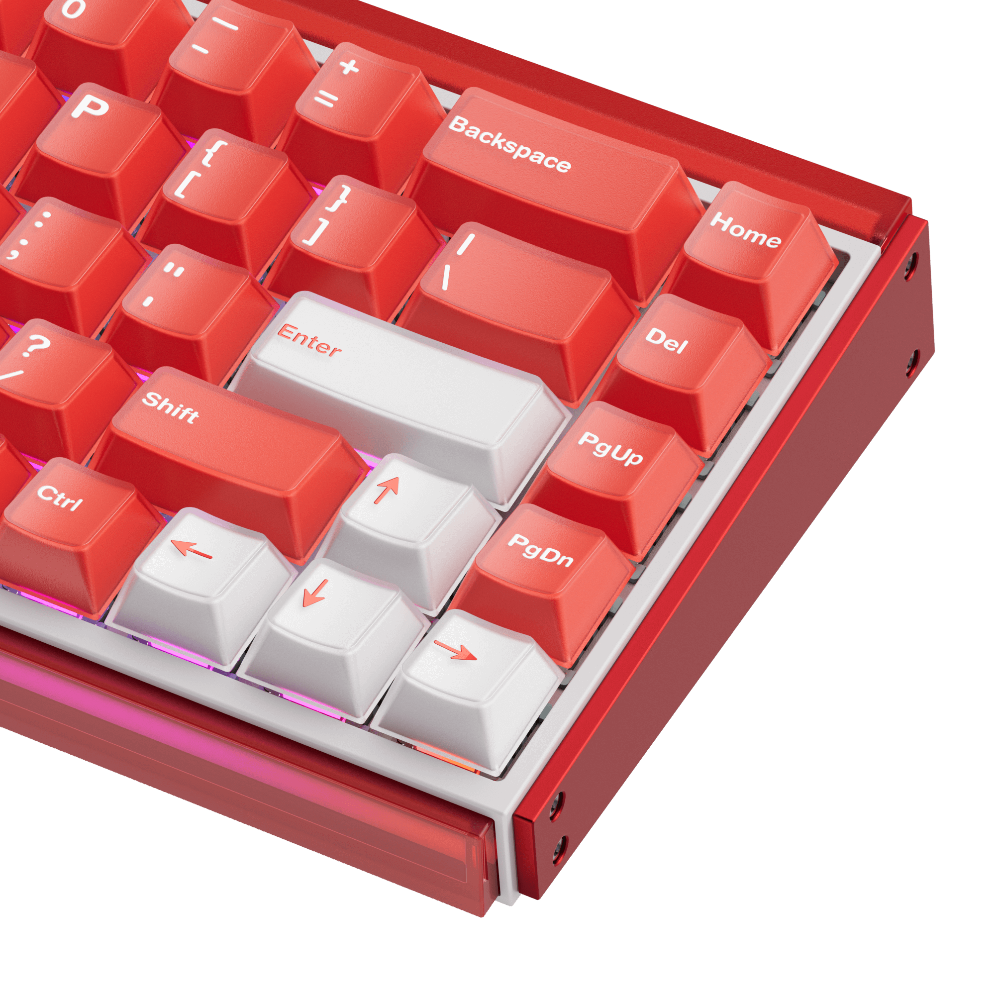 Akko Ray68 HE Magnetic Keyboard Misty Red Right Details