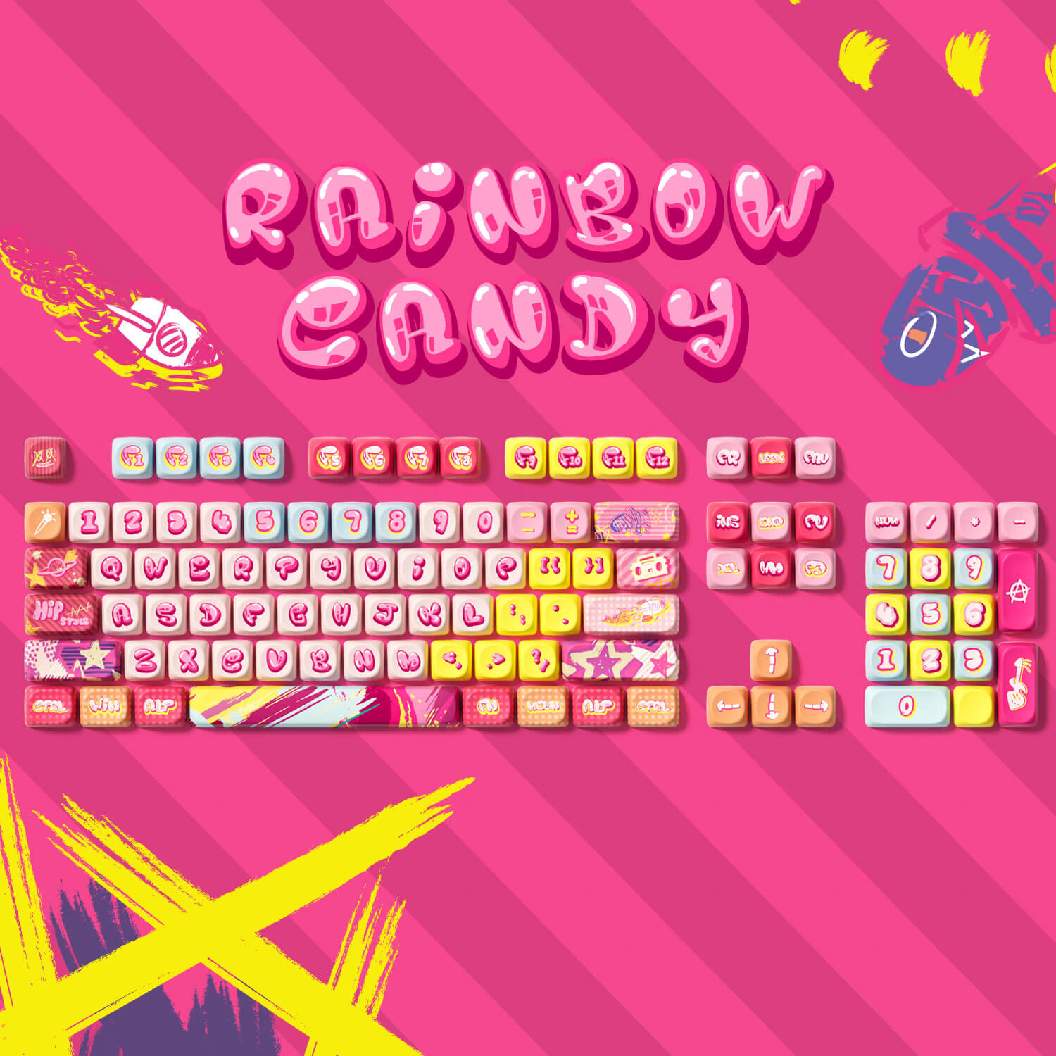 Rainbow Candy Tastenkappen-Set (140 Tasten)