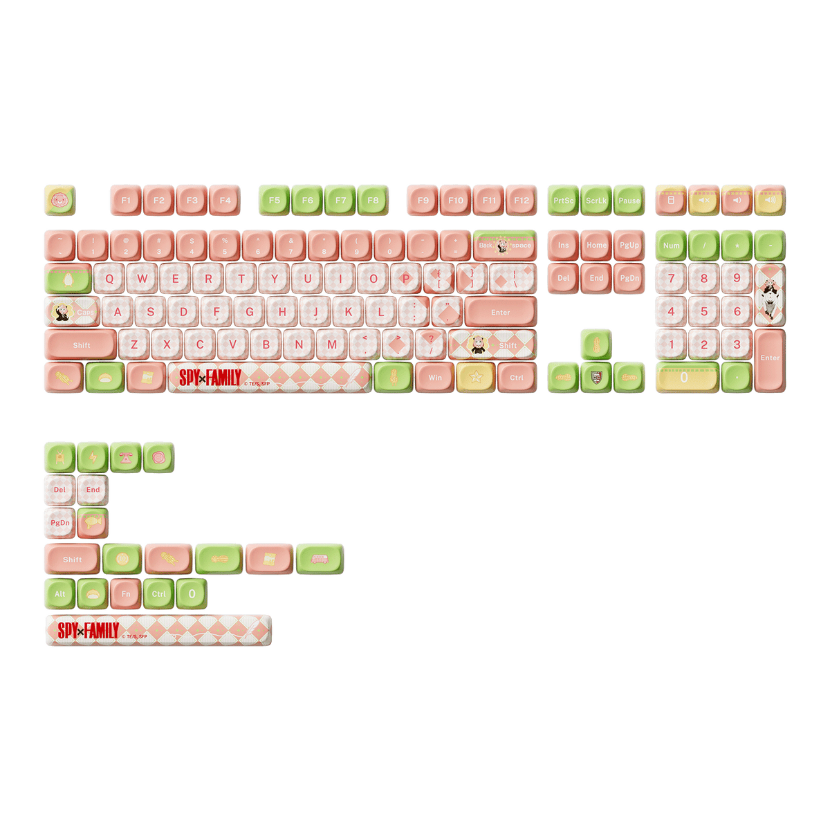 Akko Spy × Family Keycap Set Pink Green Theme