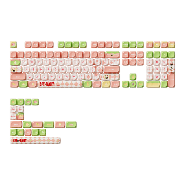 Akko Spy × Family Keycap Set Pink Green Theme