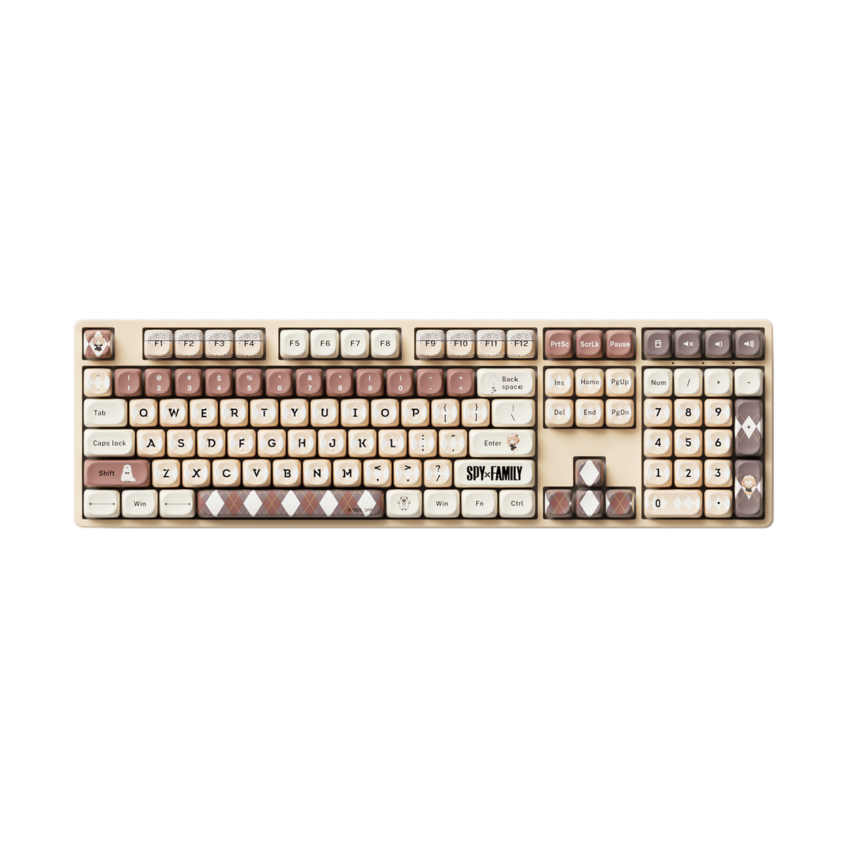 Akko Spy × Family Keycap Set Vintage Cream Install on Full Size Keyboard