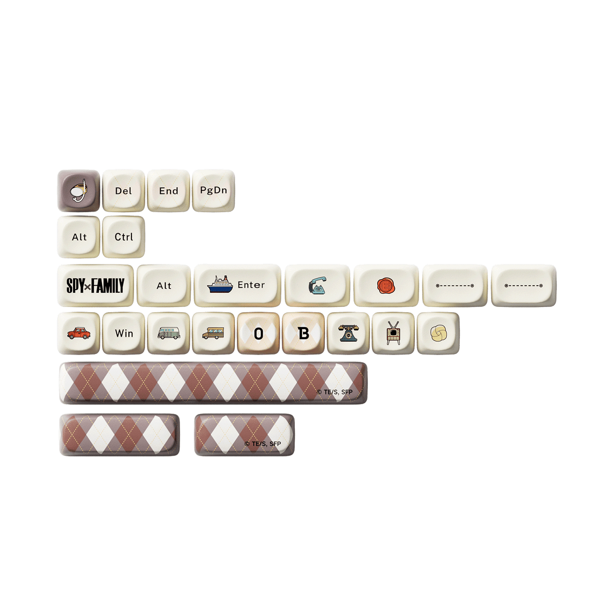 Akko Spy × Family Keycap Set Vintage Cream Special Keys