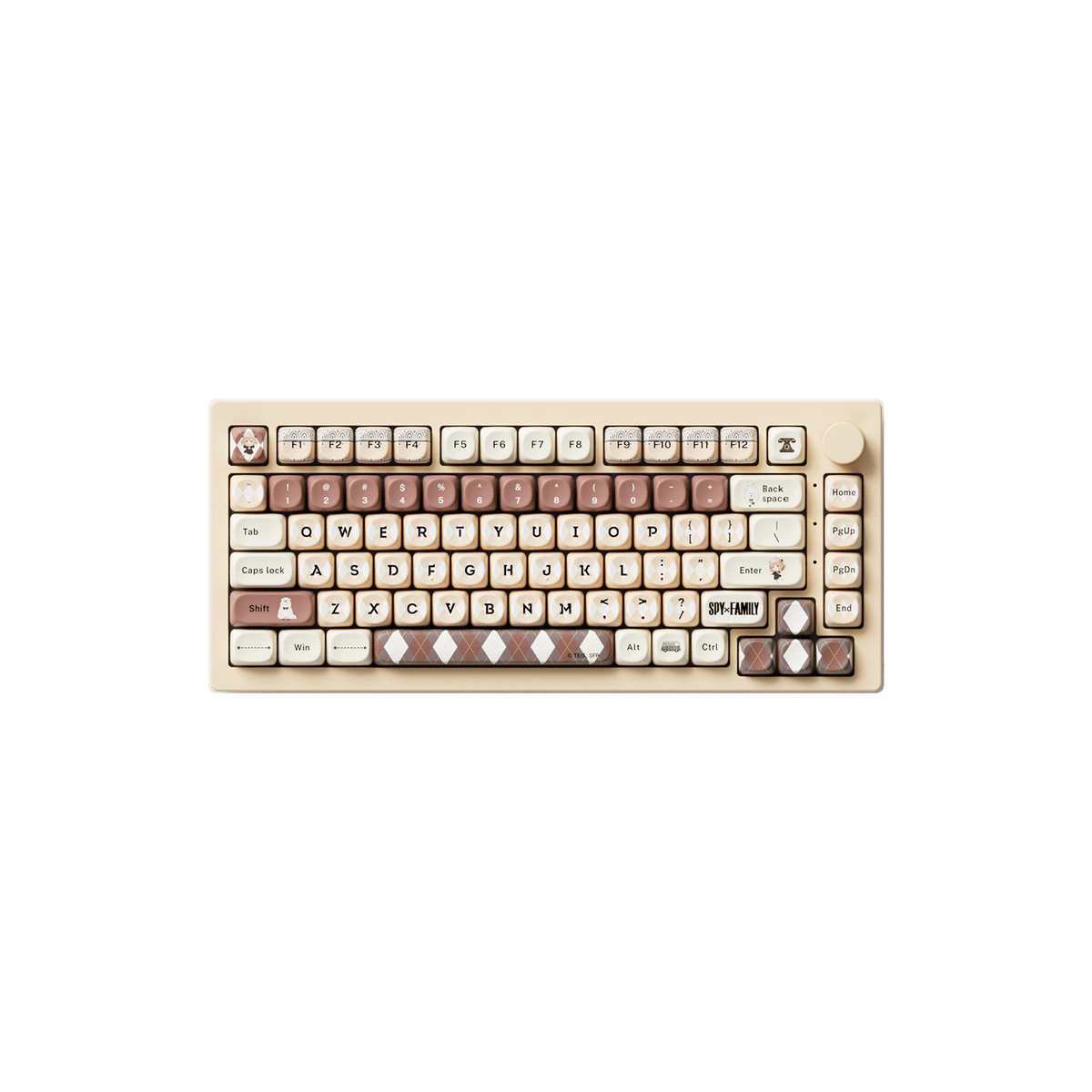 Akko Spy × Family Keycap Set Vintage Cream Install on 75% Keyboard