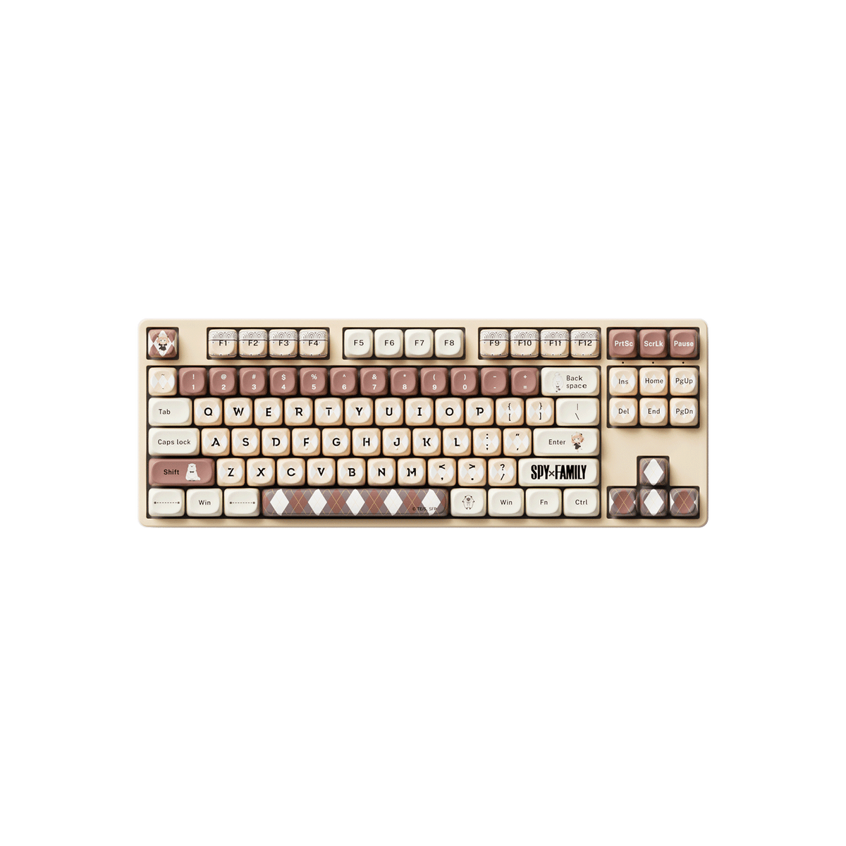 Akko Spy × Family Keycap Set Vintage Cream Install on 80% Keyboard