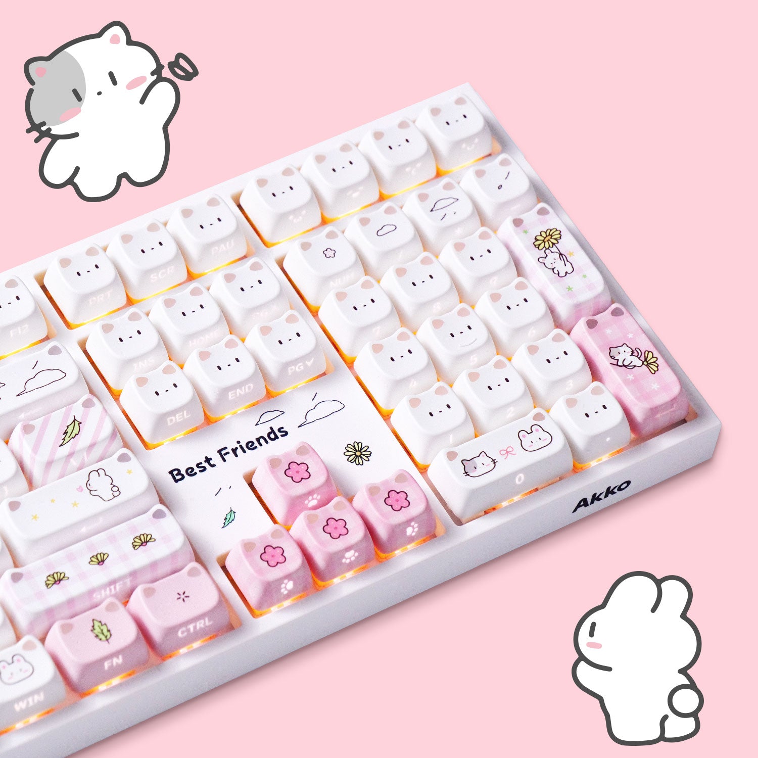 Akko Shiny Kitten 5108 V5 Pink Mechanical Keyboard Right Details