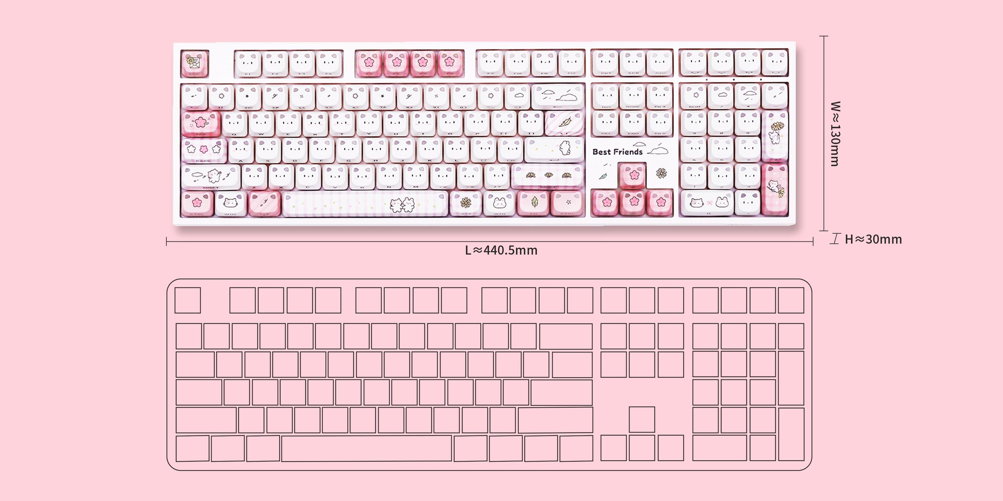 Akko Shiny Kitten 5108 V5 Mechanical Keyboard Size