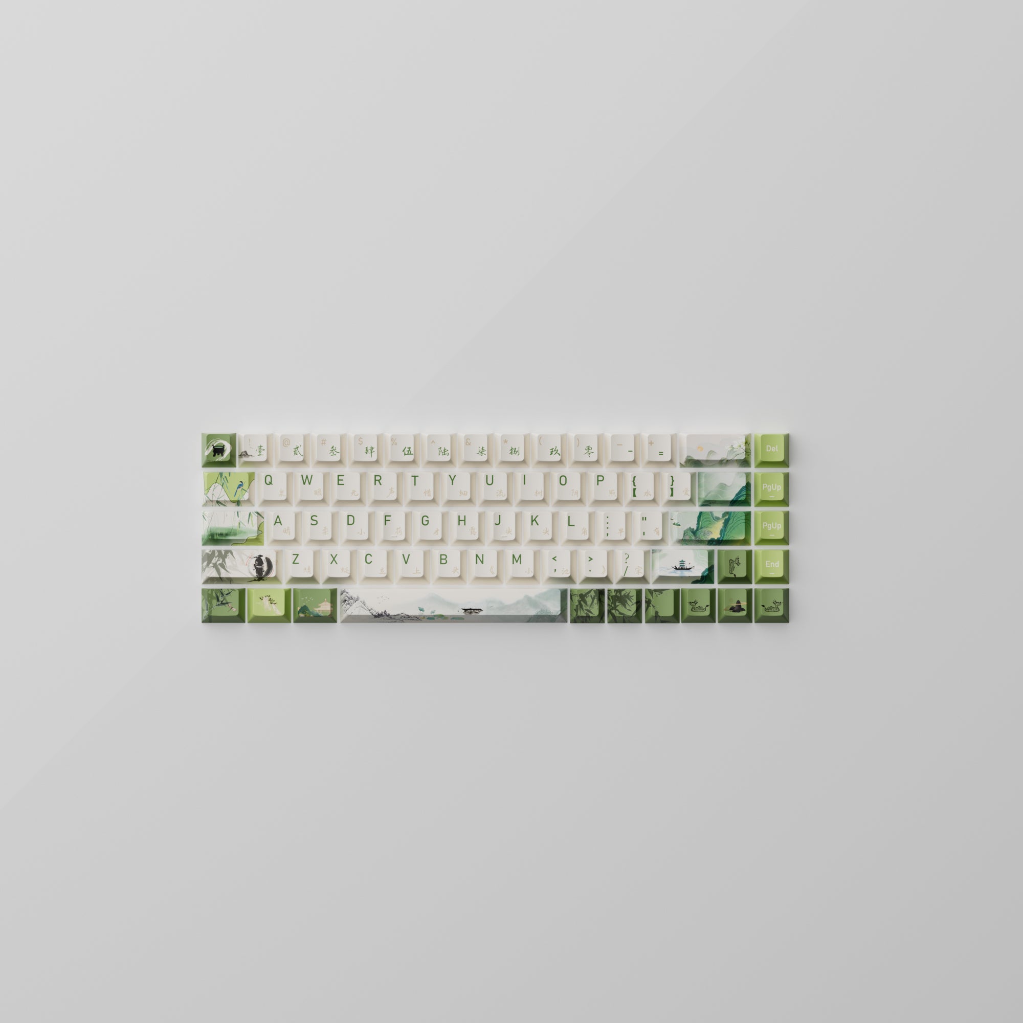 68% layout akko summer serenity PBT keycap set