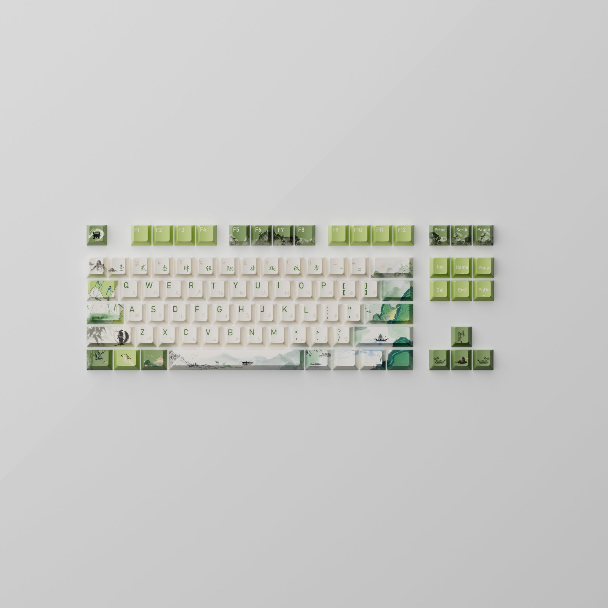 80% layout akko summer serenity PBT keycap set