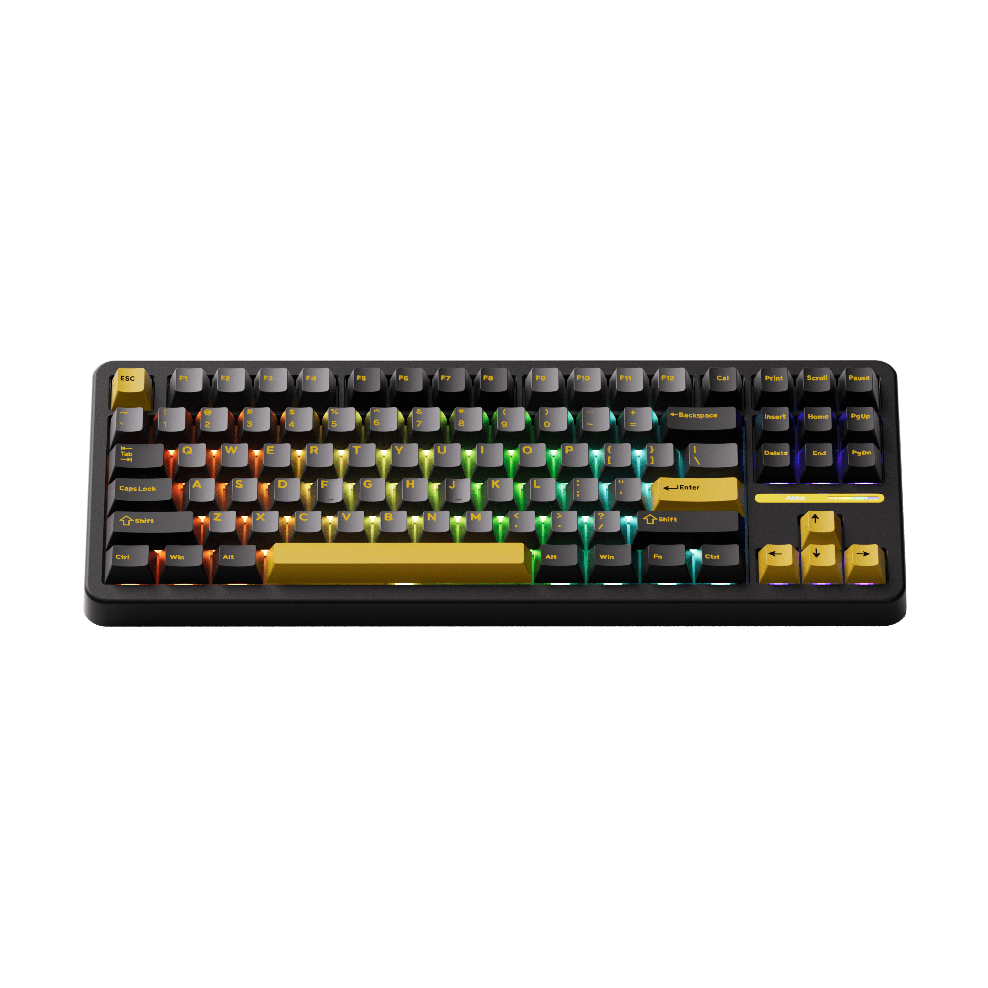 Akko TAC87 Black Gold Mechanical Keyboard Front Side RGB
