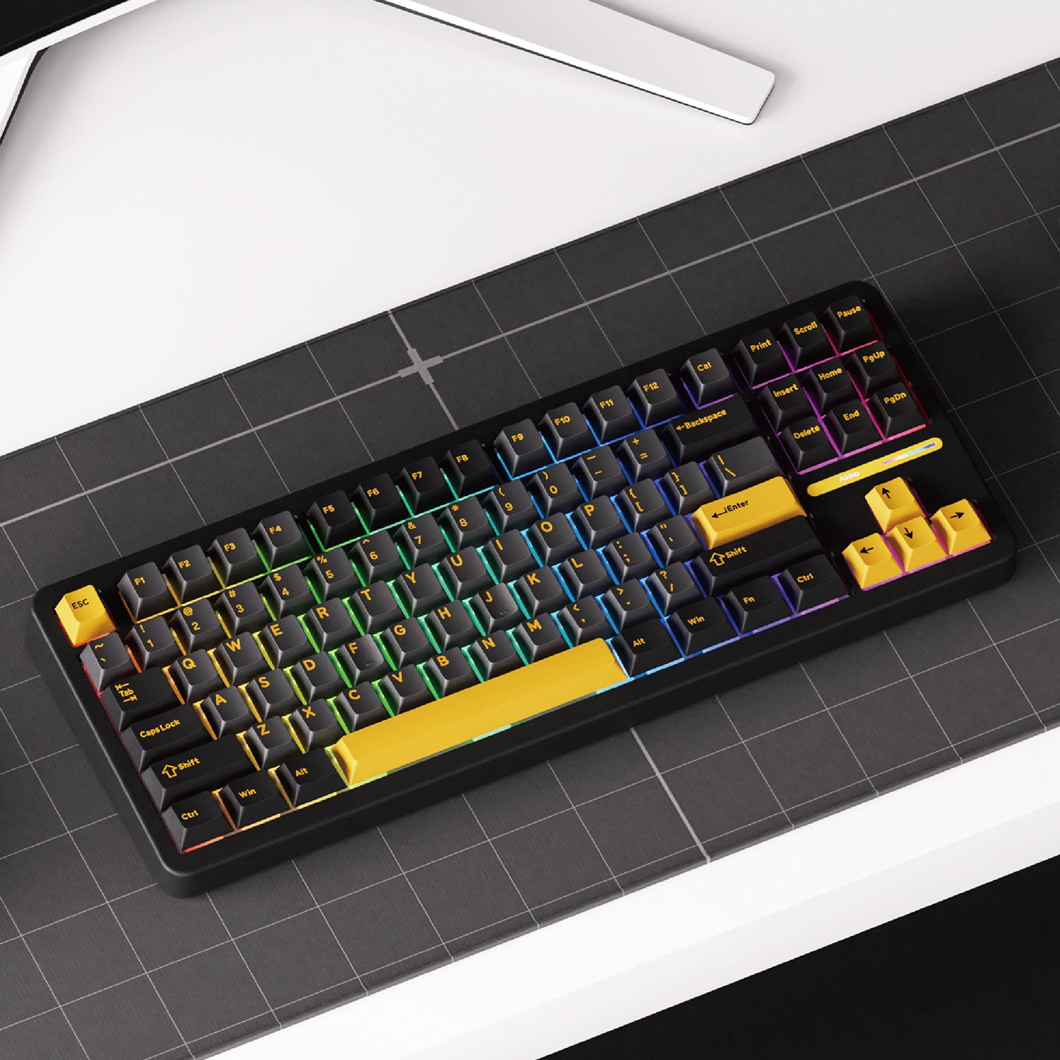 Akko TAC87 Black Gold Mechanical Keyboard on the Desk