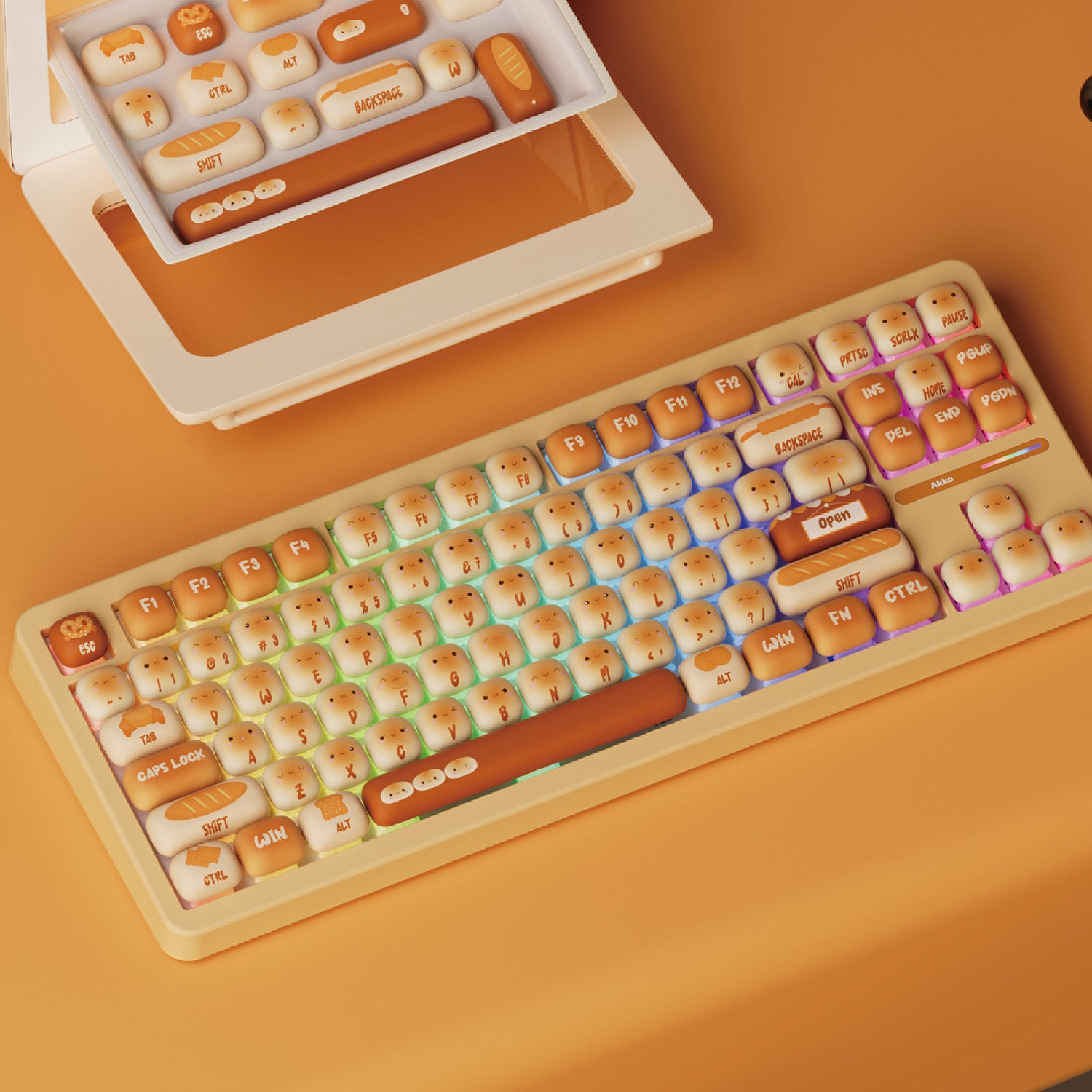Akko TAC87 Bun Wonderland Mechanical Keyboard on the Desk