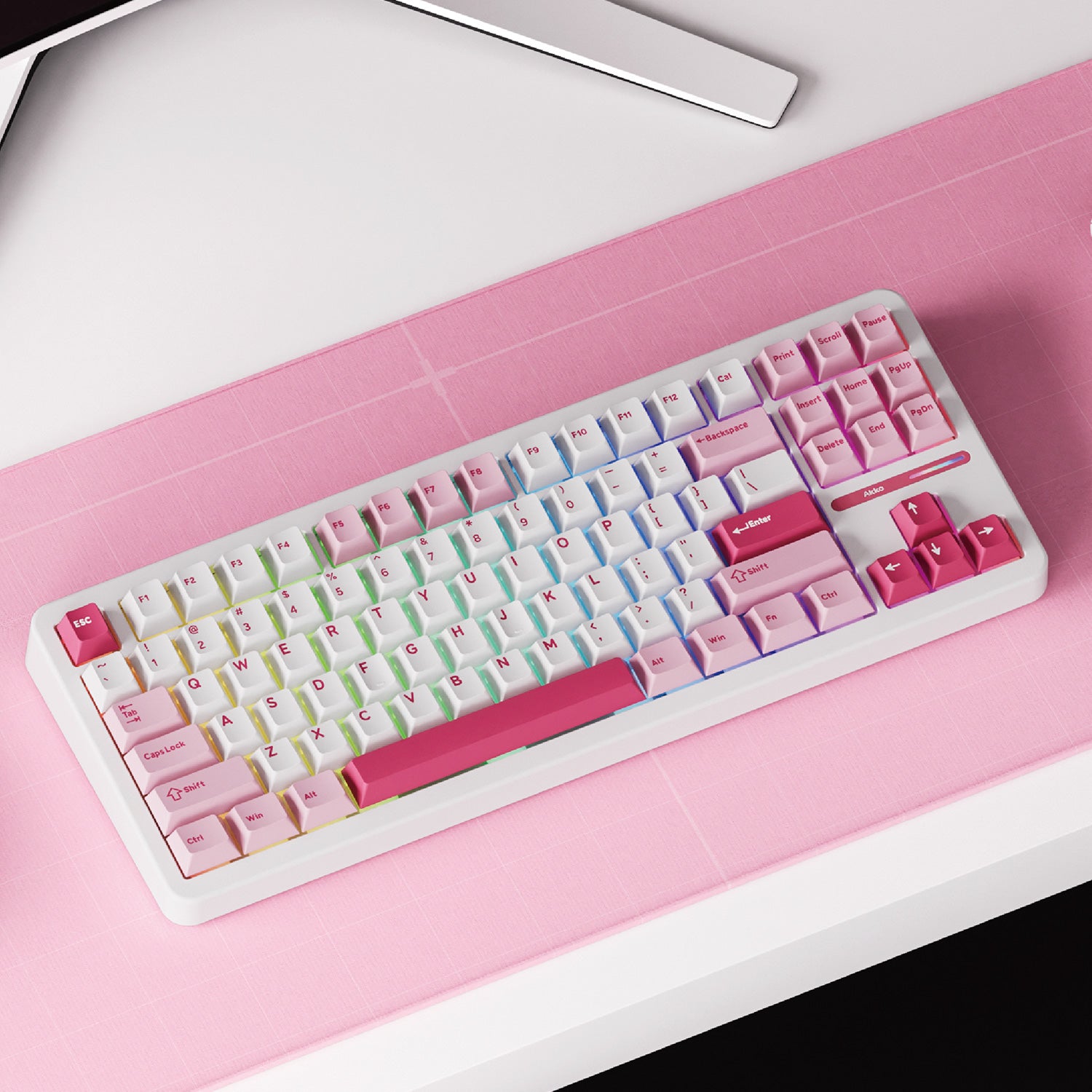 Akko TAC87 Prunus Lannesiana Mechanical Keyboard on the Desk
