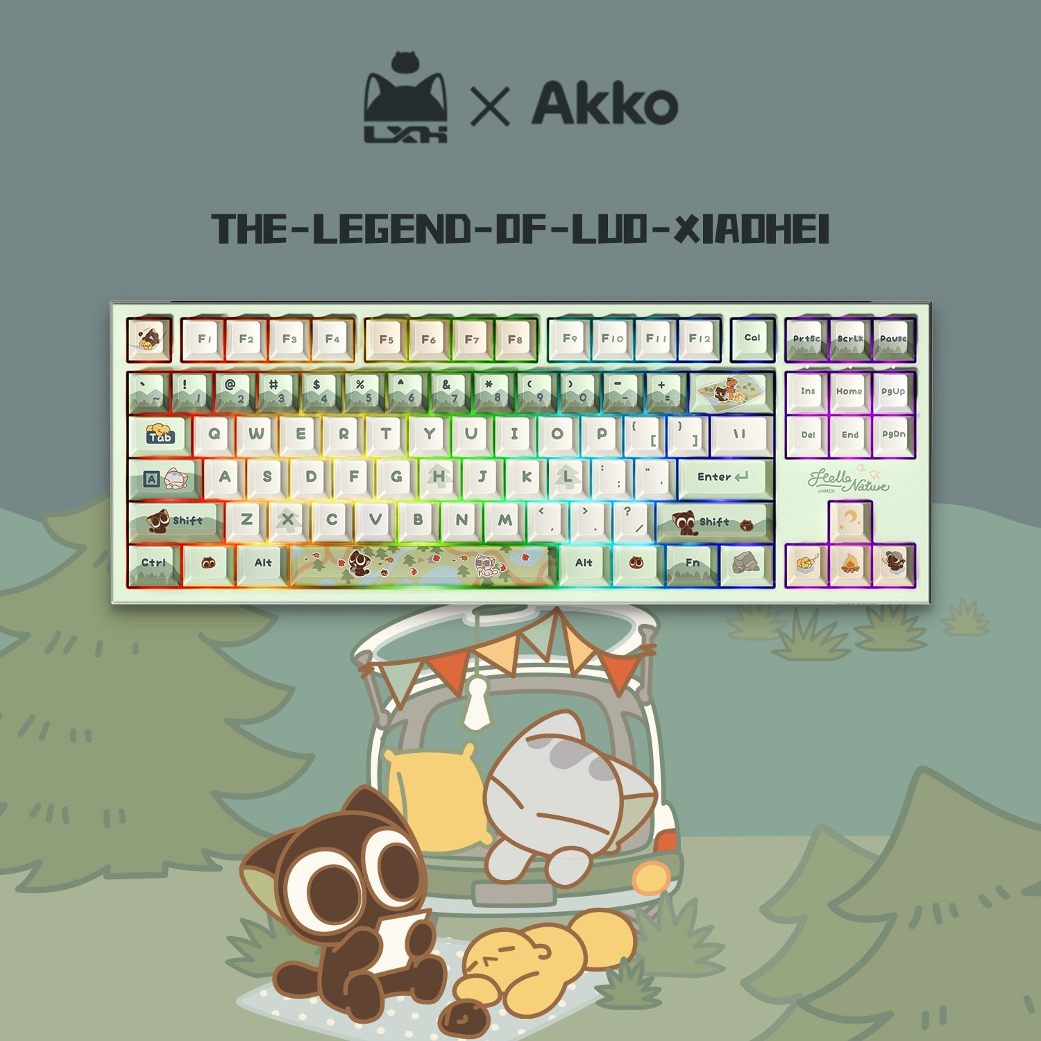 Akko The Legend of Hei 5087 V5 Keyboard with The Legend of Hei Background