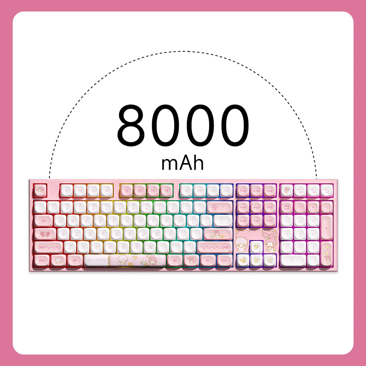 Akko My Melody 5108 V5 Mechanical Keyboard 8000mAh Battery