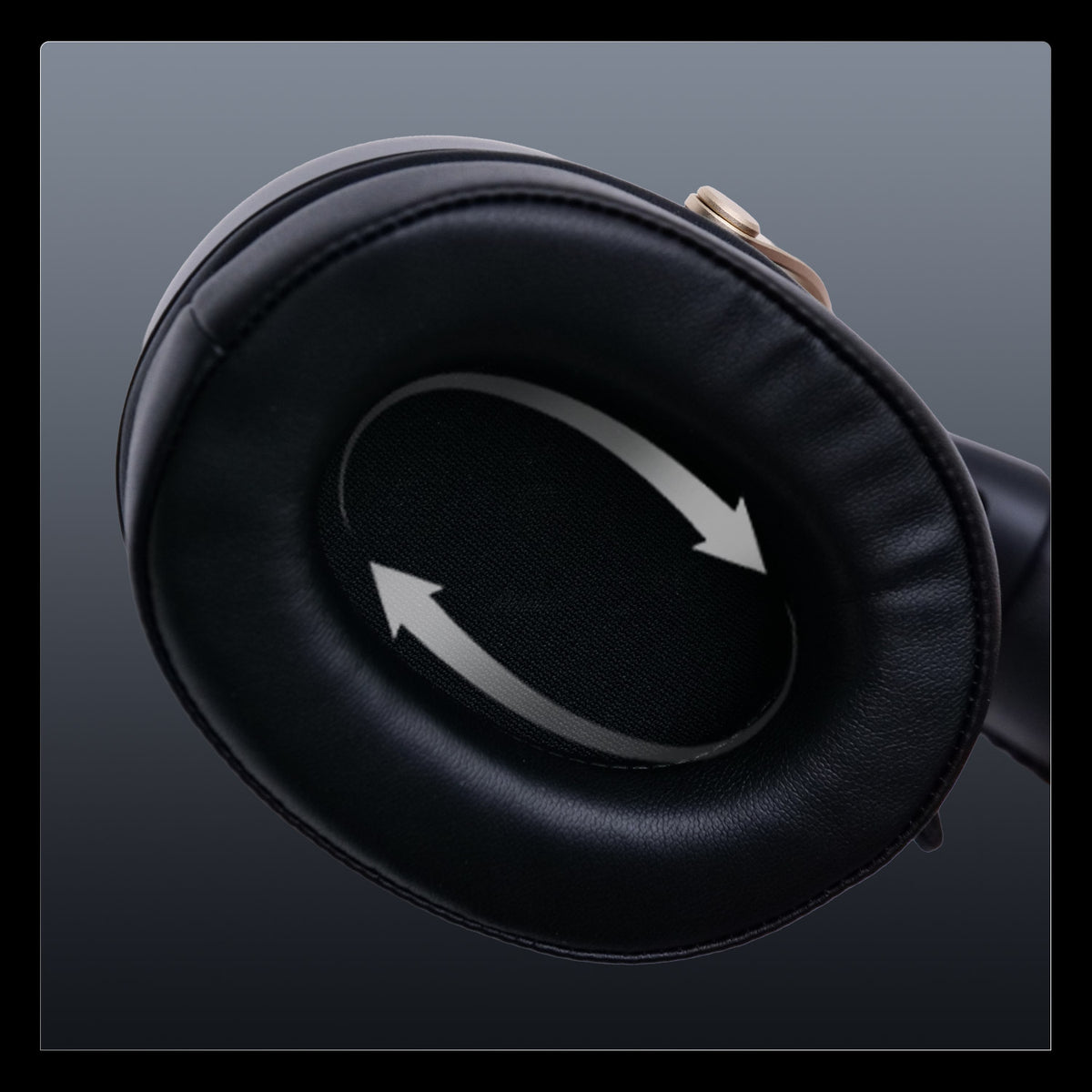 Akko Verge S9 Master close-up of the plush padded over-ear headphone ear cushion