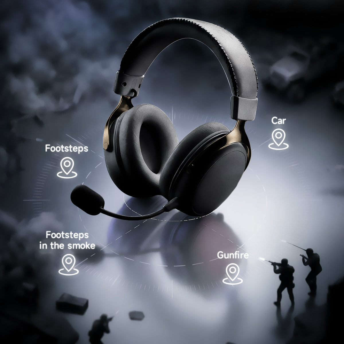 Akko Verge S9 Master Sound Locate gaming headset with spatial audio for in-game sound positioning