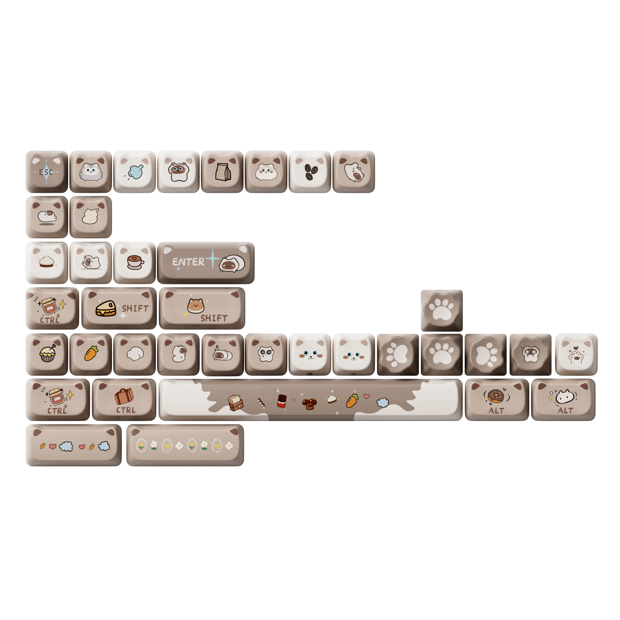 Siamese Cat Keycap Set (142-key)