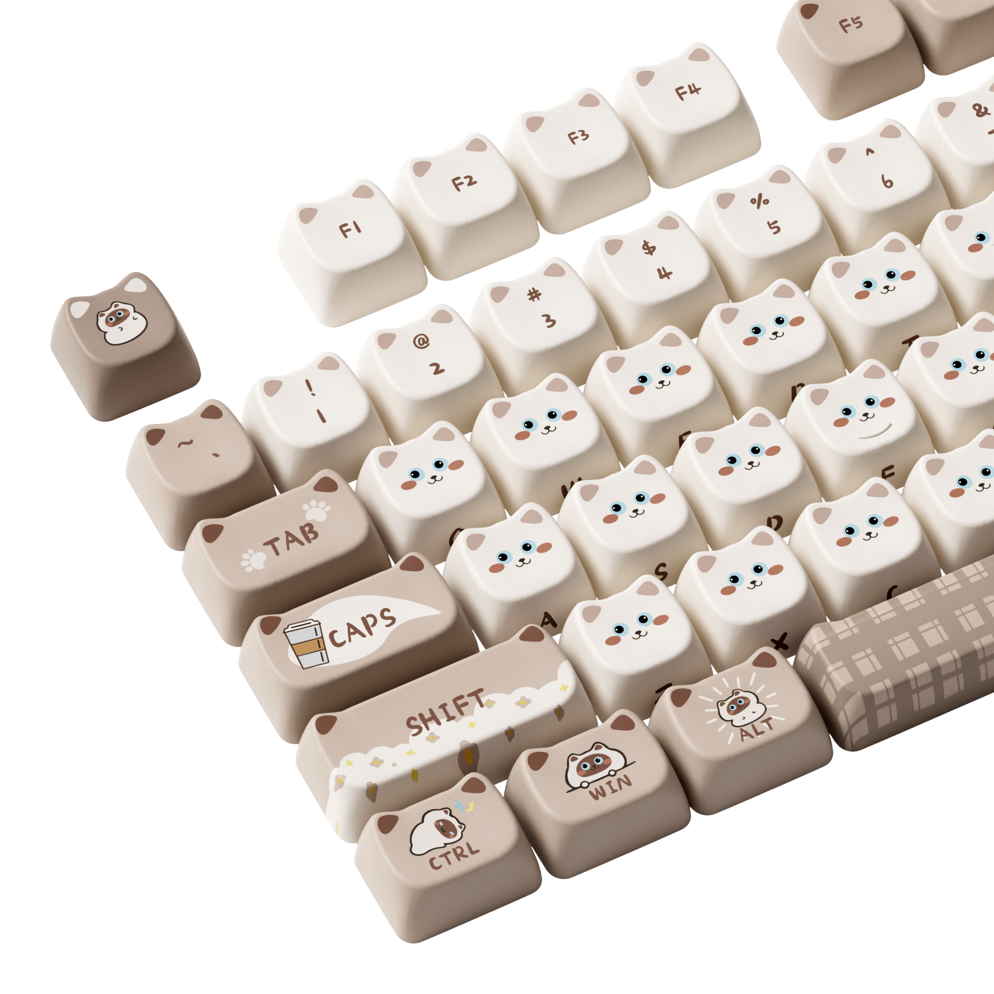 Siamese Cat Keycap Set (142-key)