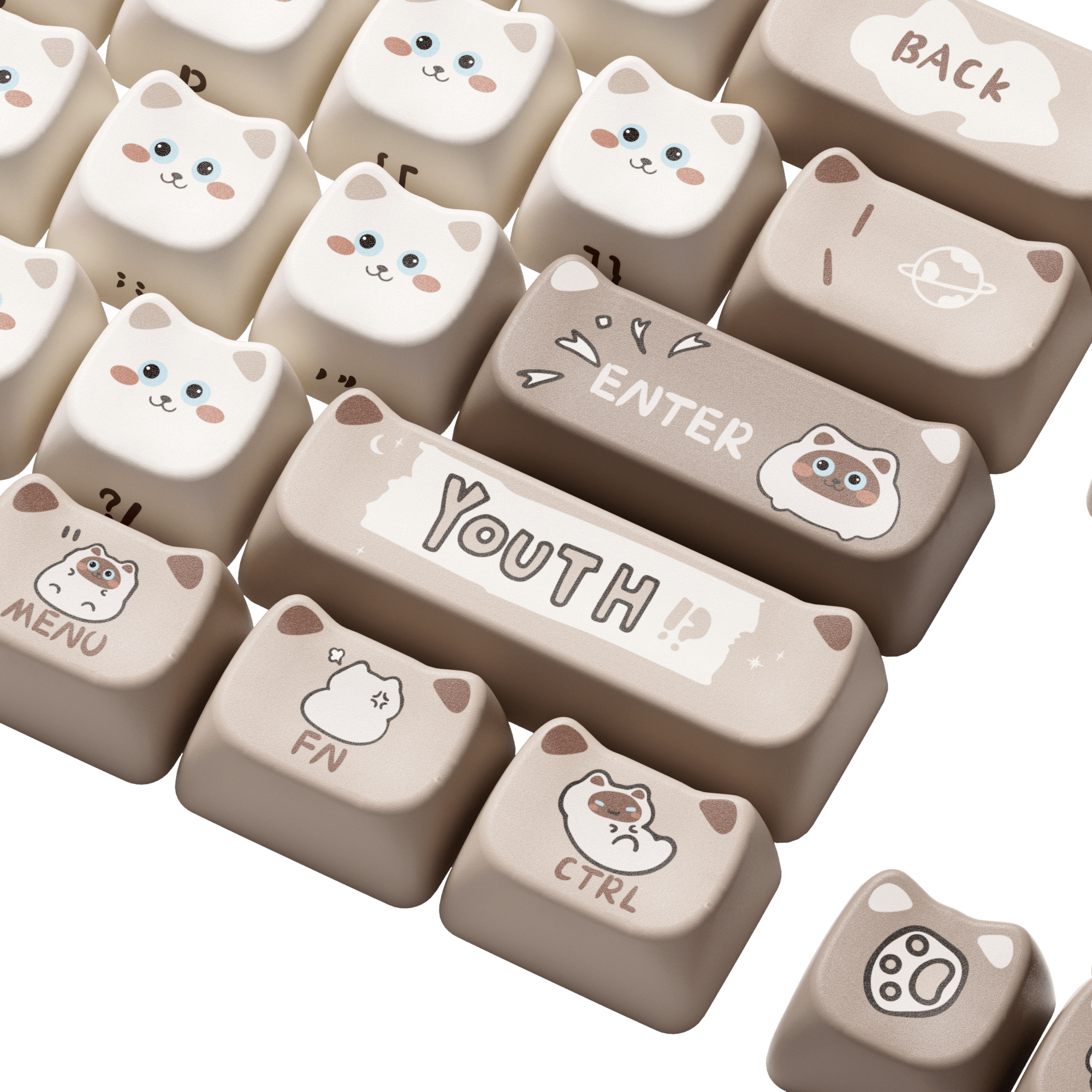 Siamese Cat Keycap Set (142-key)