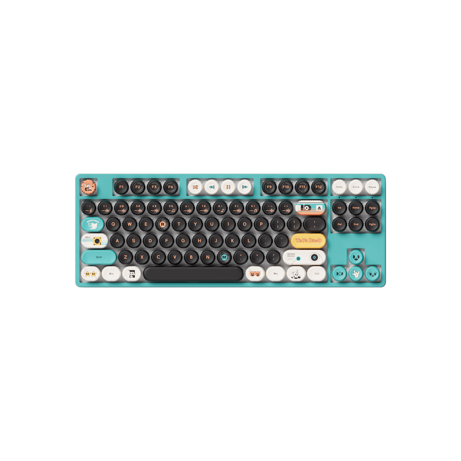 Akko Punk Cat BottleCap Keycaps Set TKLKeyboard