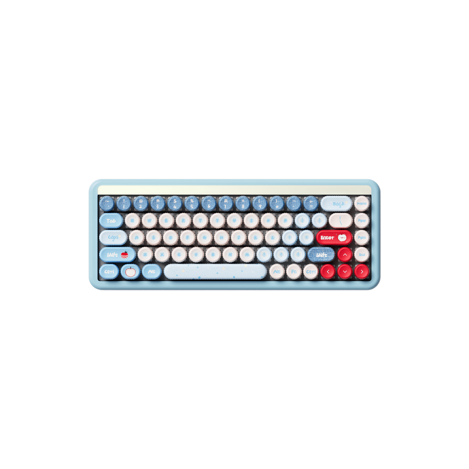 Akko Apple Wave BottleCap Keycaps Set Installed on 65% Keyboard