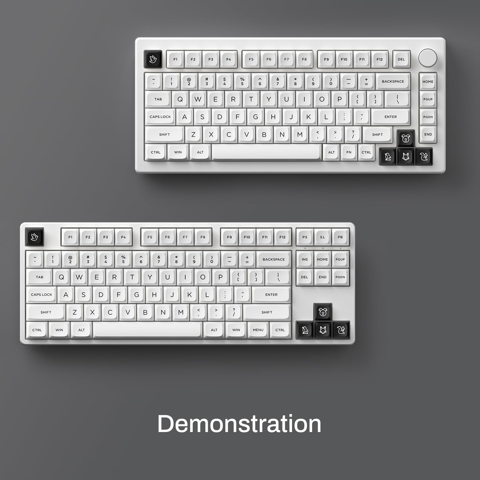 Black on White MDA Keycap Set (227-key)