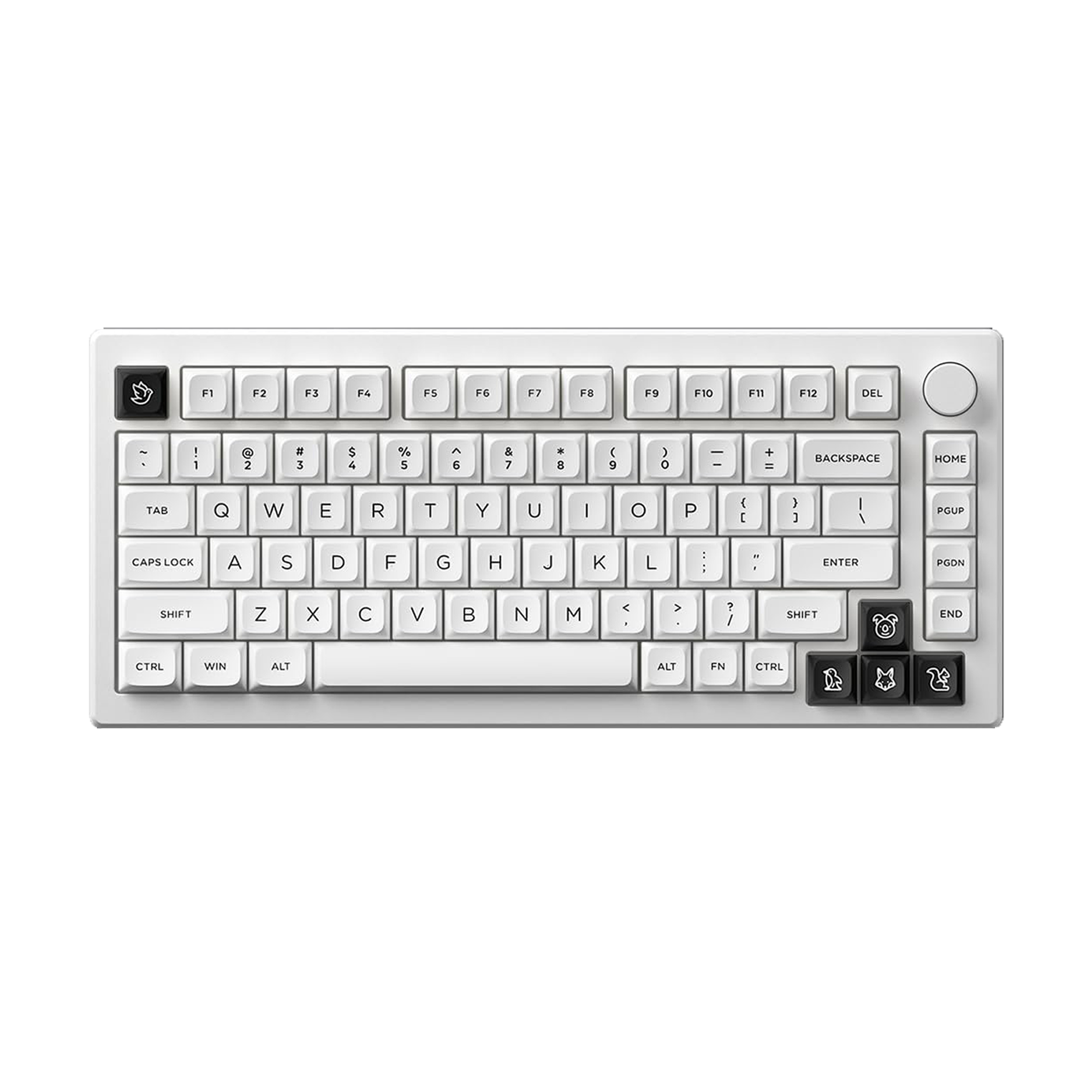 Black on White MDA Keycap Set (227-key)