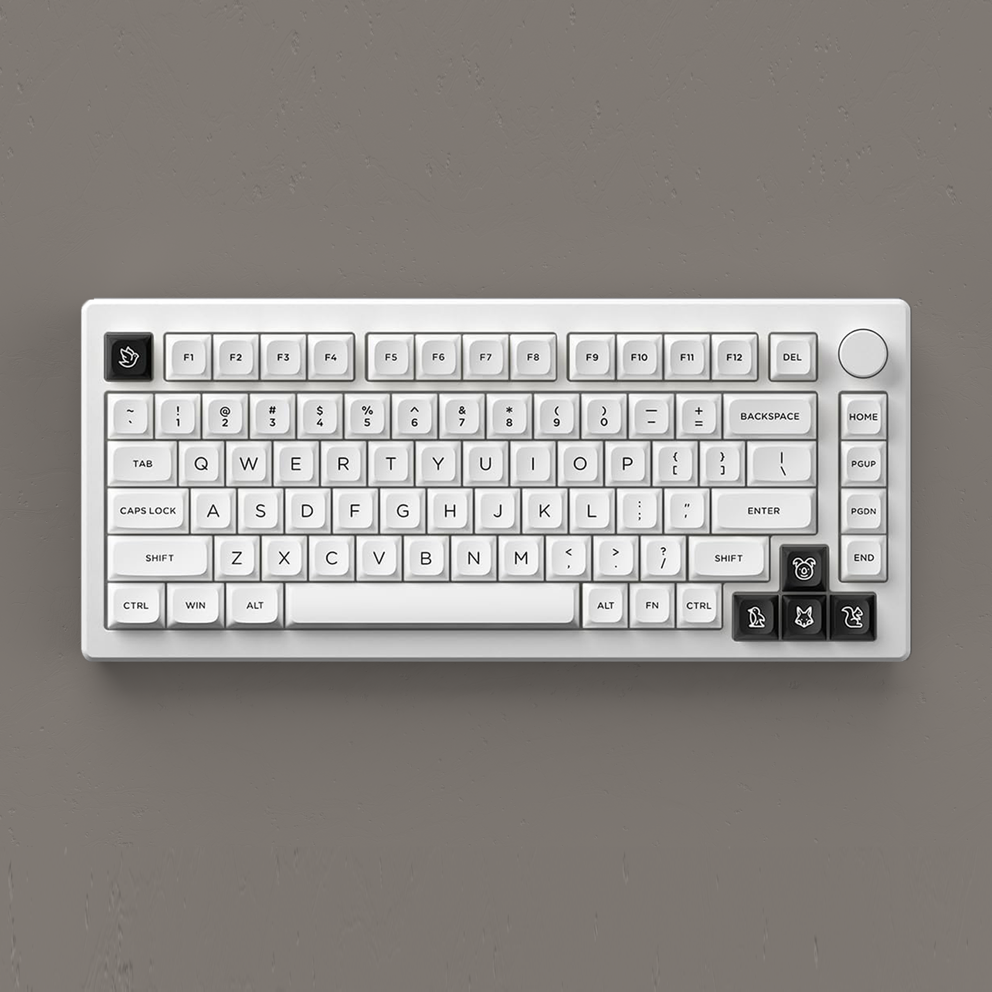 Black on White MDA Keycap Set (227-key)