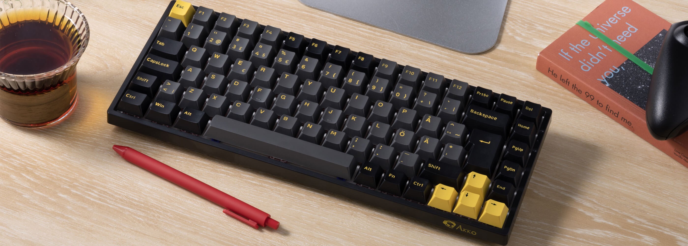 Akko Black & Gold 3084B Plus ISO DE/Nordic Keyboard | AKKO EU