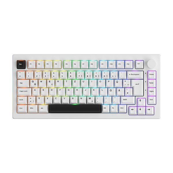 5075B Plus VIA ISO Mechanical Keyboard Black on White Color