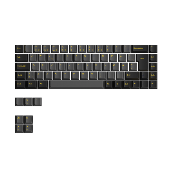 Black & Gold ISO Nordic Keycap Set (76-key)