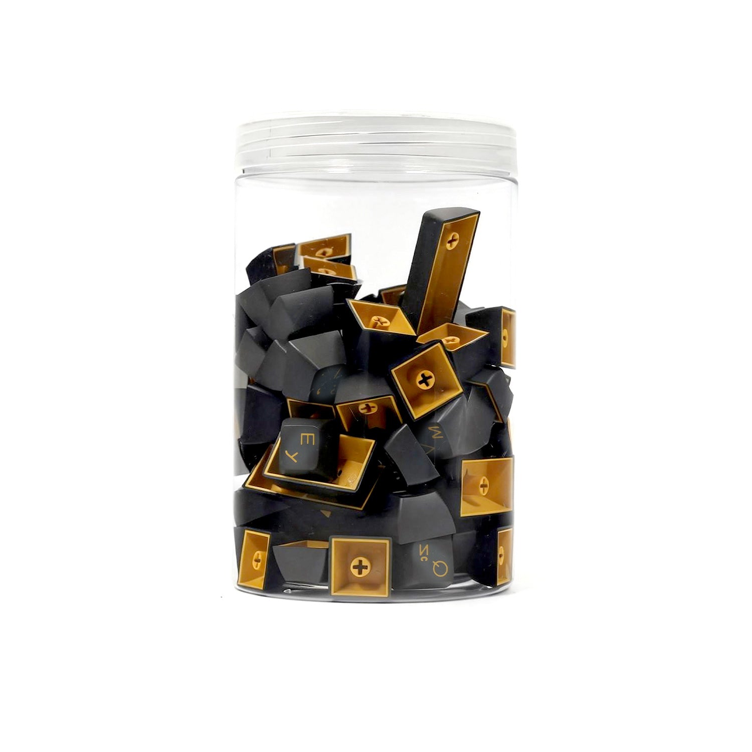Akko Black Gold Cyrillic Keycap Set (98-key) Jar Packaging