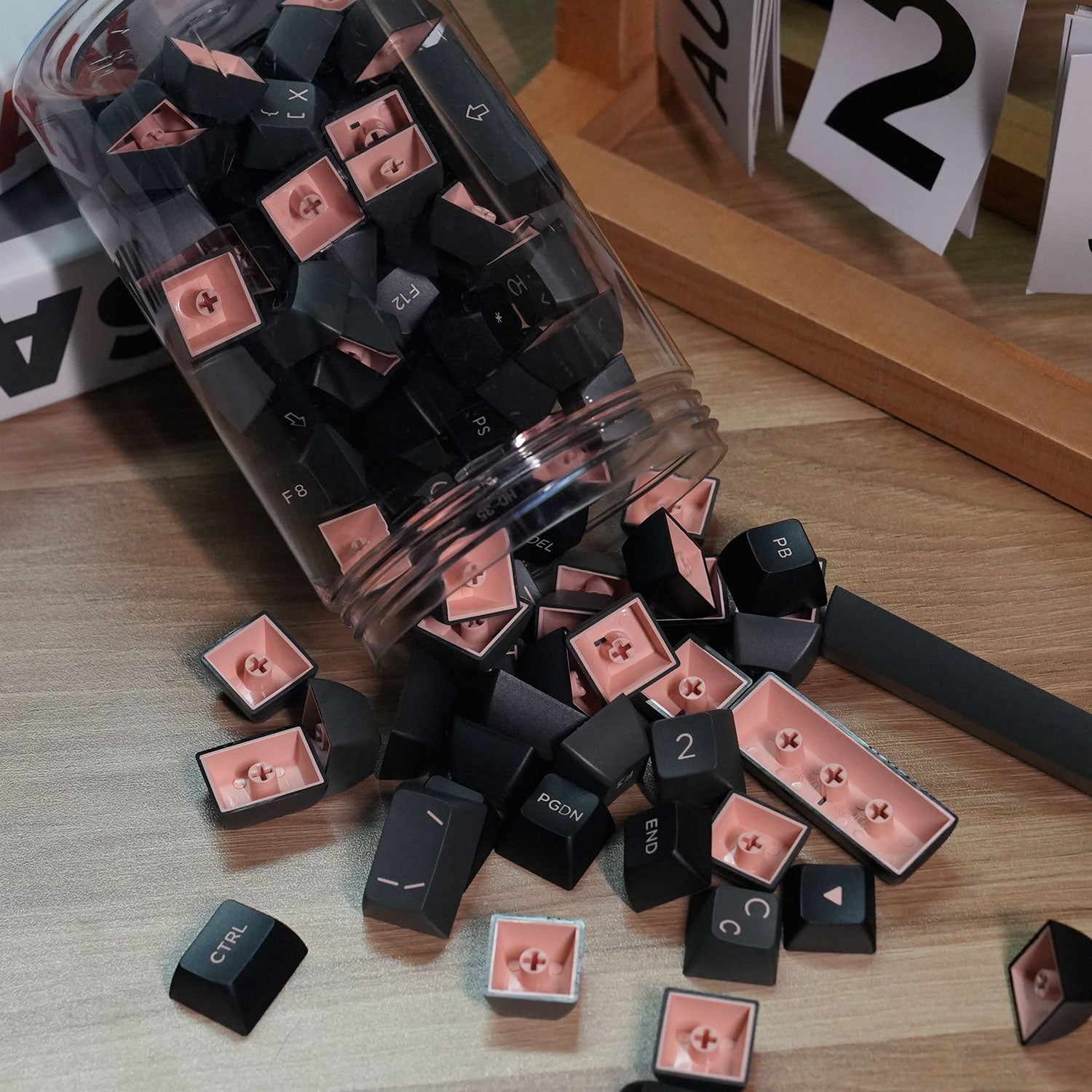 Akko Black Pink Cyrillic Keycap Set (110-key)