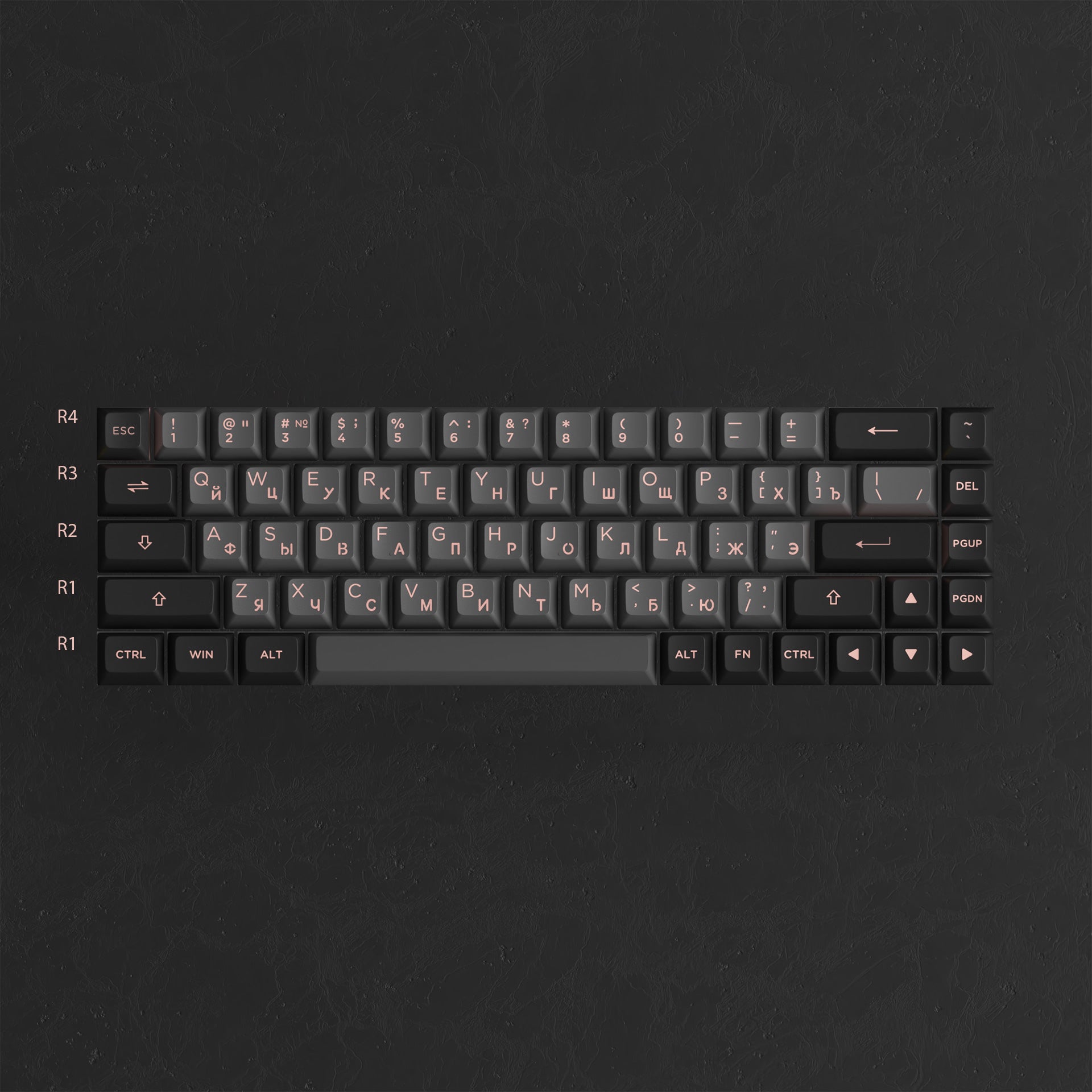 Akko Black Pink Cyrillic Keycap Set (98-key)