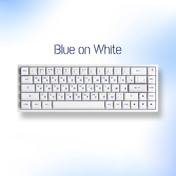 Akko Blue on White Keycap Set (68-key)