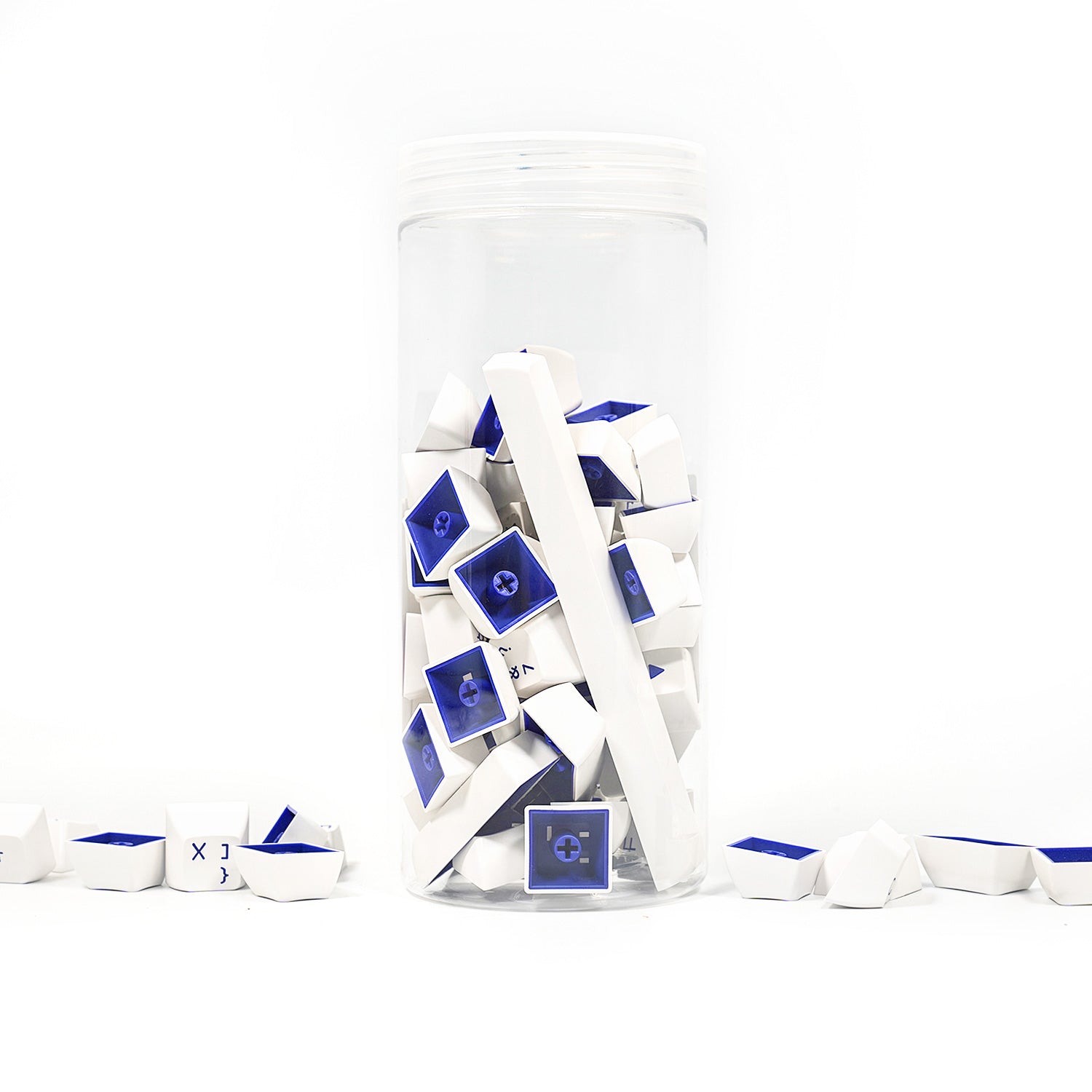 Akko Blue on White Keycap Set (68-key) Jar Packaging