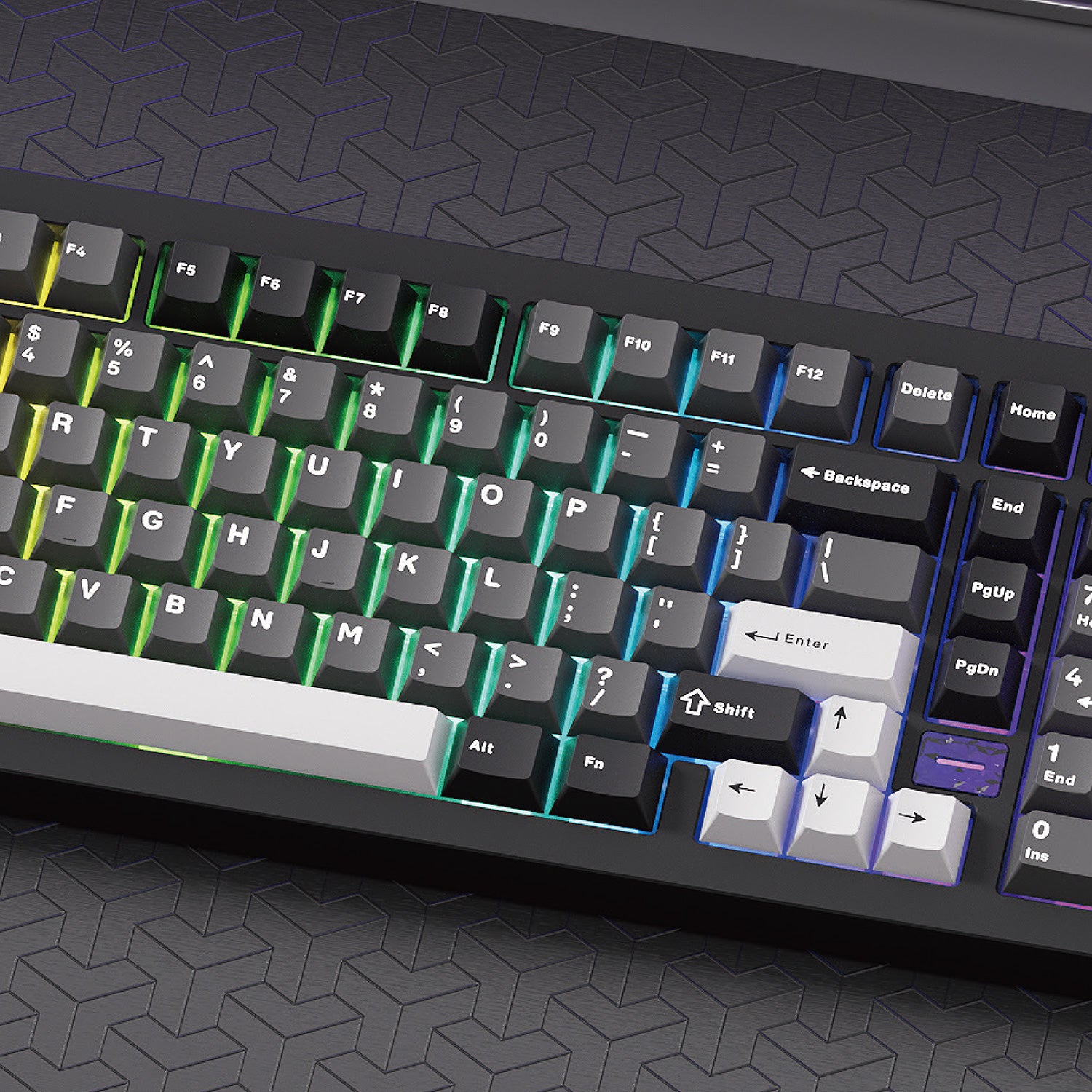 Akko Gem 02 VIA Custom Mechanical Keyboard Black Silver RGB Details