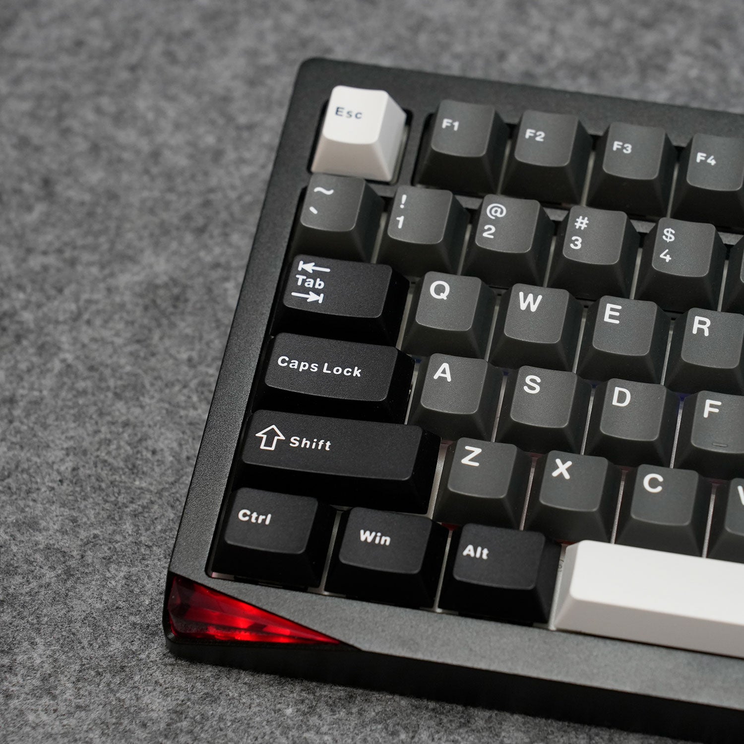 Akko Gem 02 VIA Custom Mechanical Keyboard Black Silver Corner Backlit