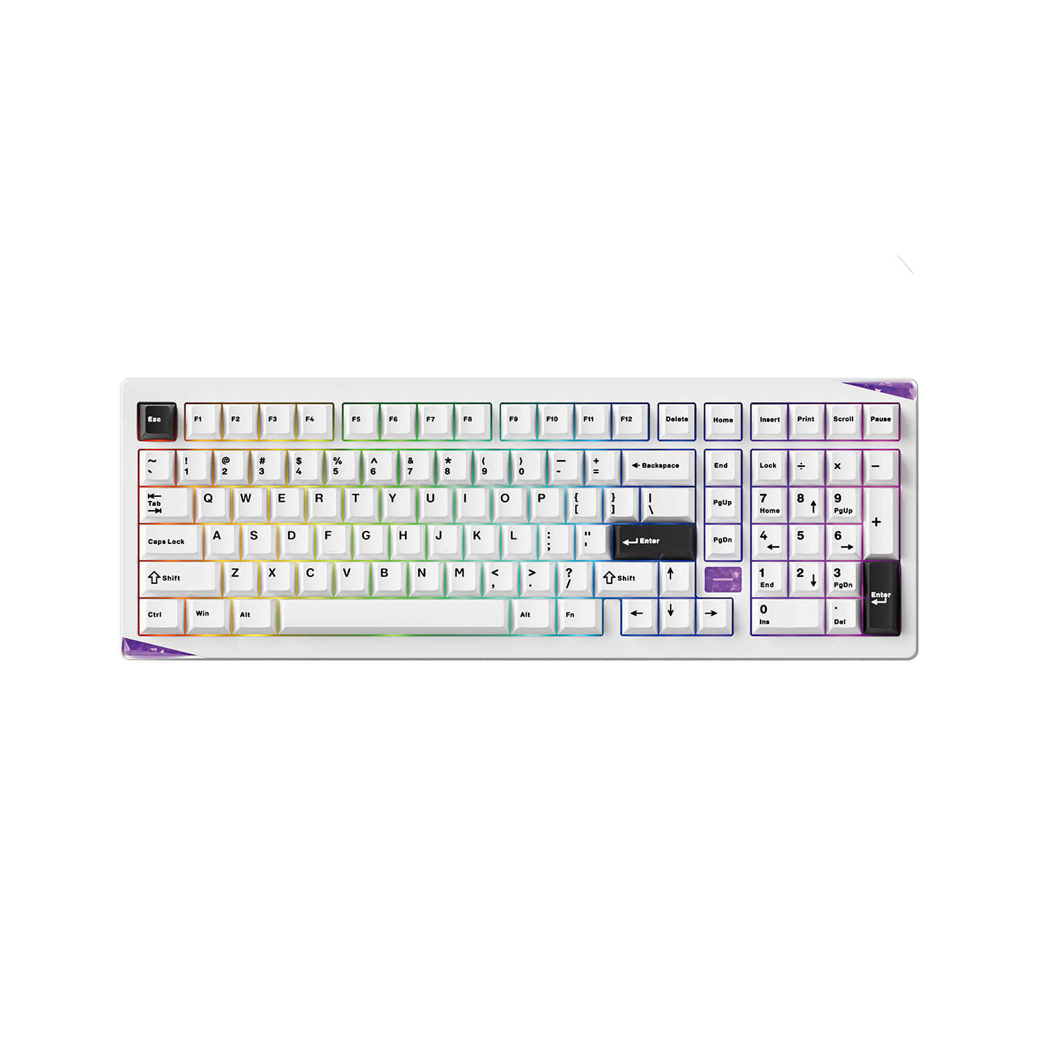 Akko Gem 02 VIA Custom Mechanical Keyboard Black on White