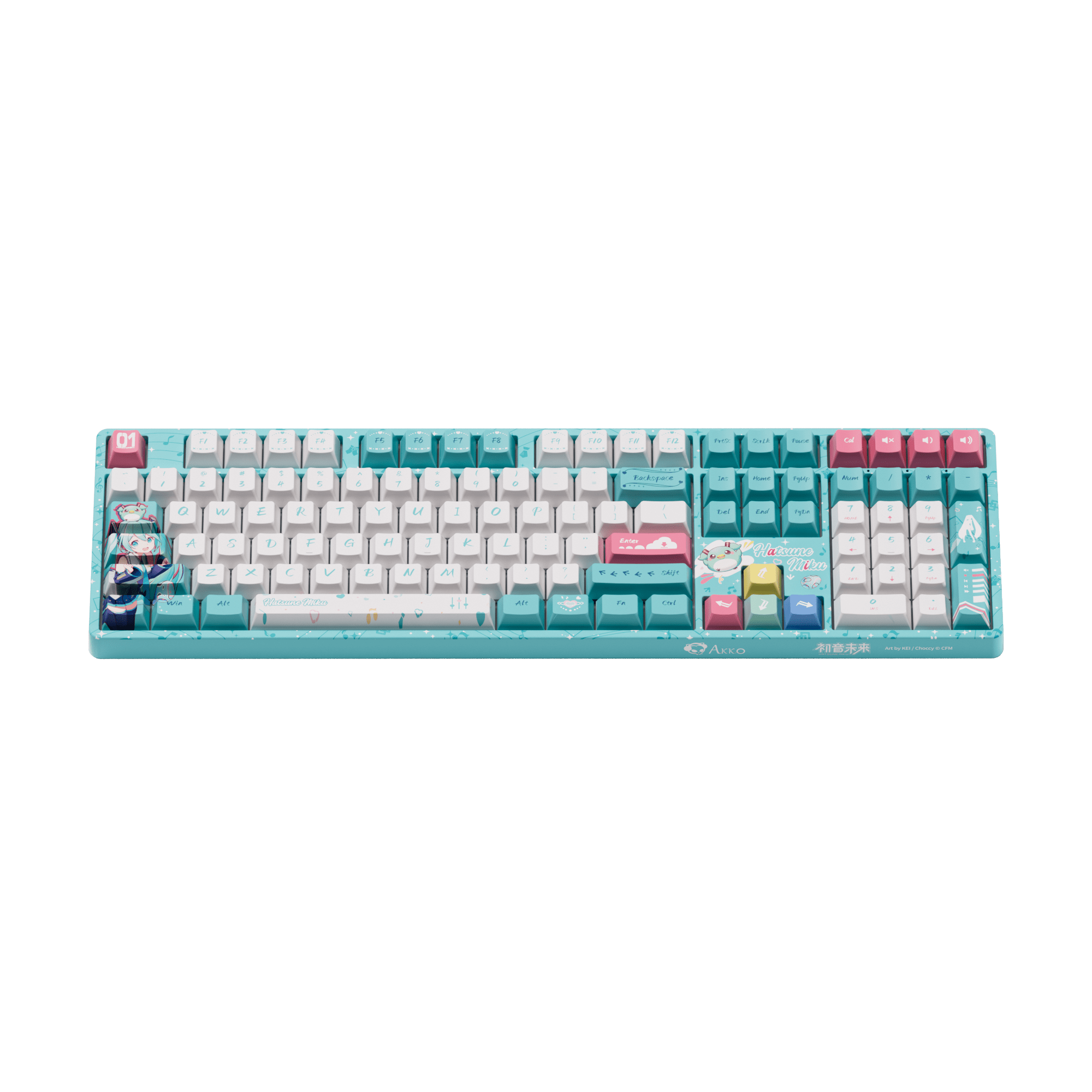 Hatsune Miku 5108B Plus Full Size Mechanical Keyboard Front Details