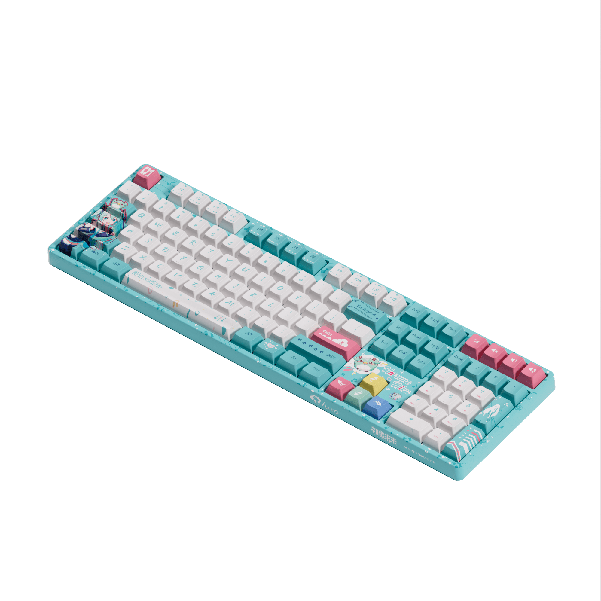 Hatsune Miku 5108B Plus Full Size Mechanical Keyboard Side Details