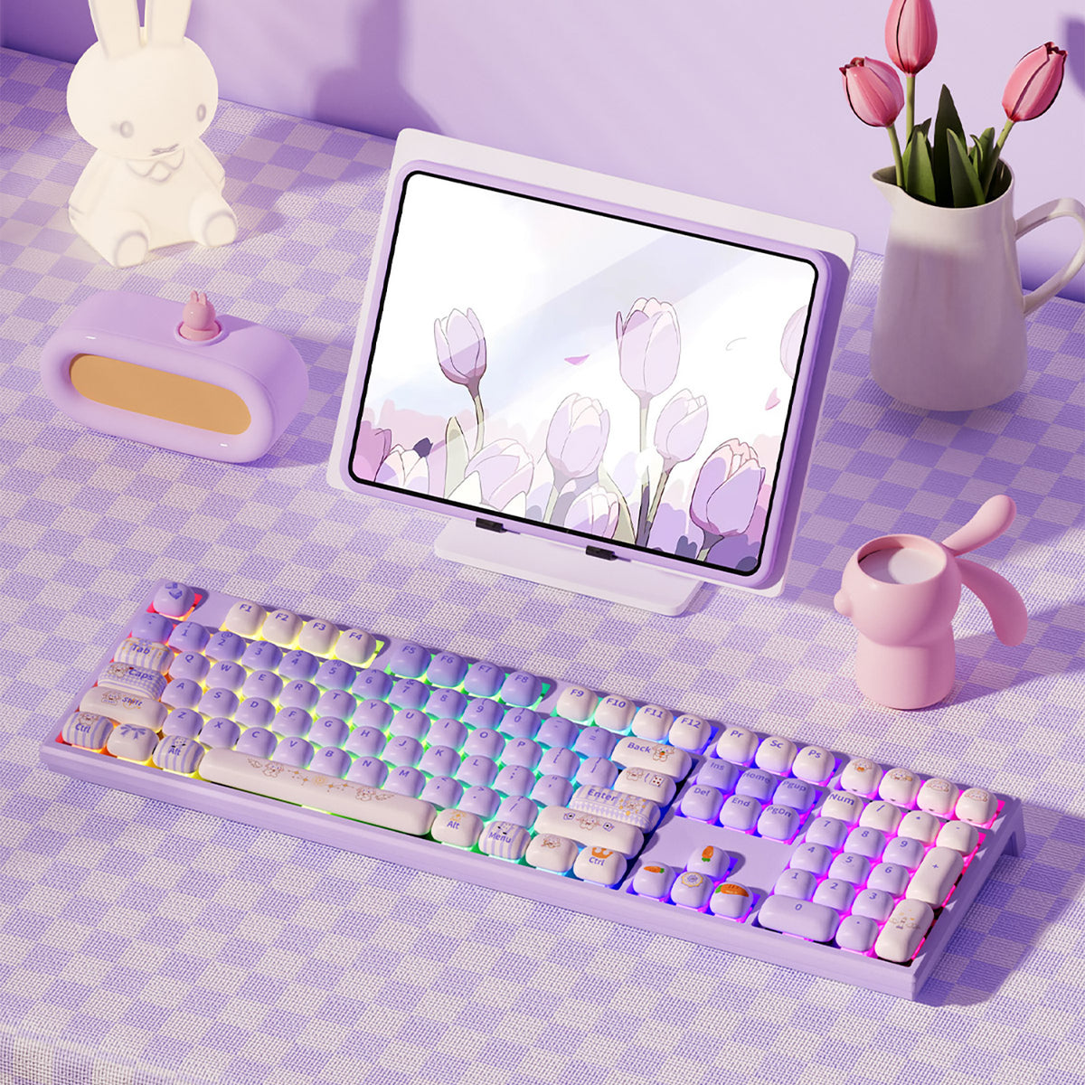Lion Rabbit Keyboard Monsgeek MG108B Magic Lop Bunny Mechanical Keyboard | AKKO EU