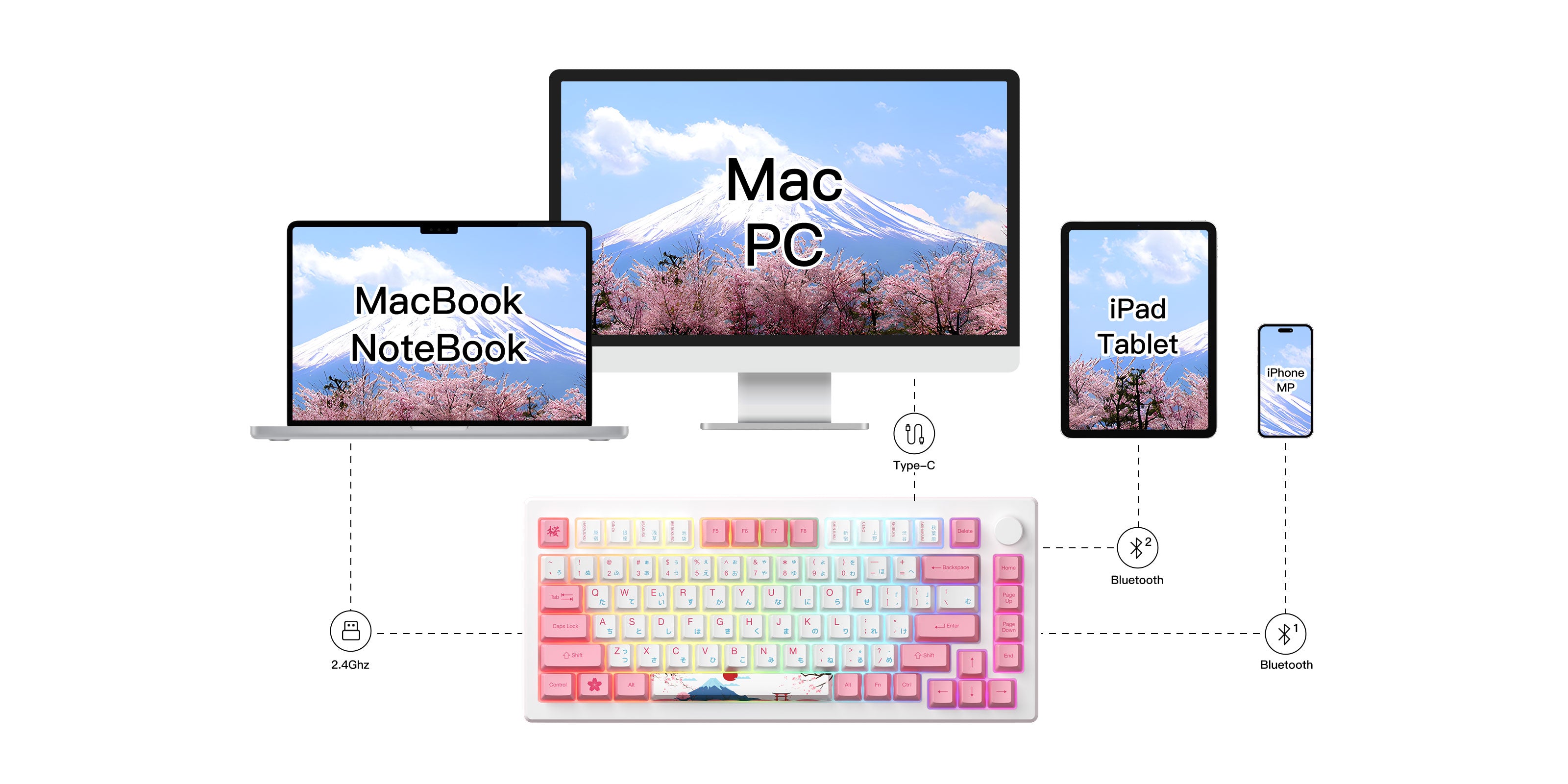 Akko MOD007B-HE PC Tokyo R2 75% Mechanical Gaming Keyboard