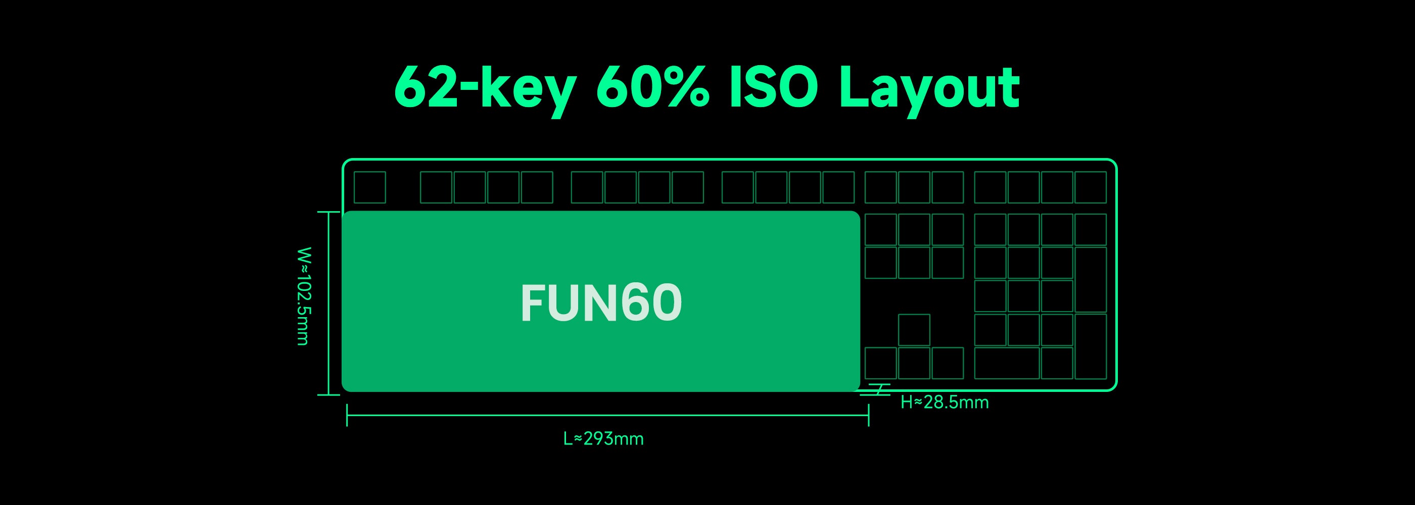 MonsGeek FUN60 PRO ISO HE Magnetic Keyboard 60% Layout