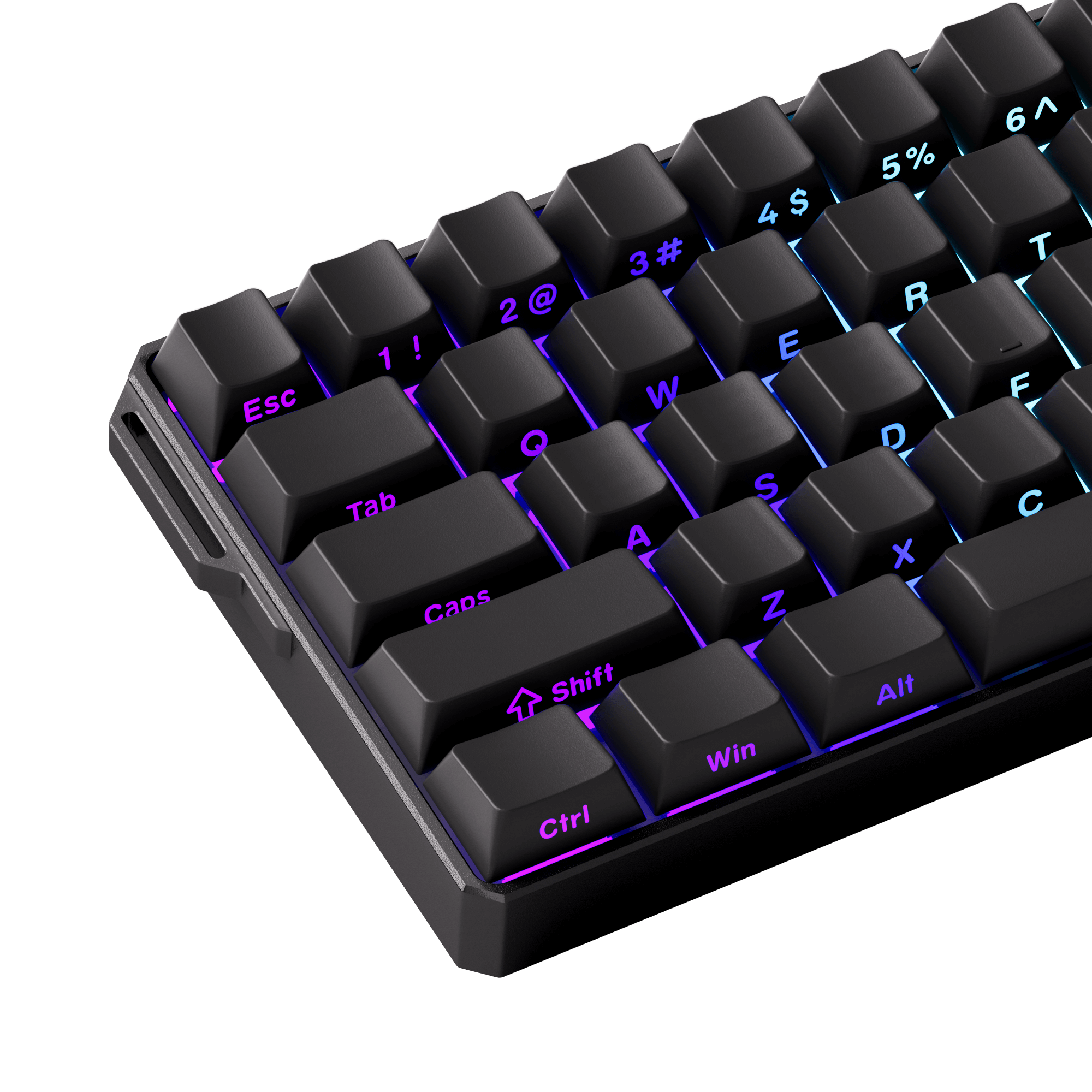 FUN60 Ultra Black Magnetic Keyboard Side Printed Keycaps