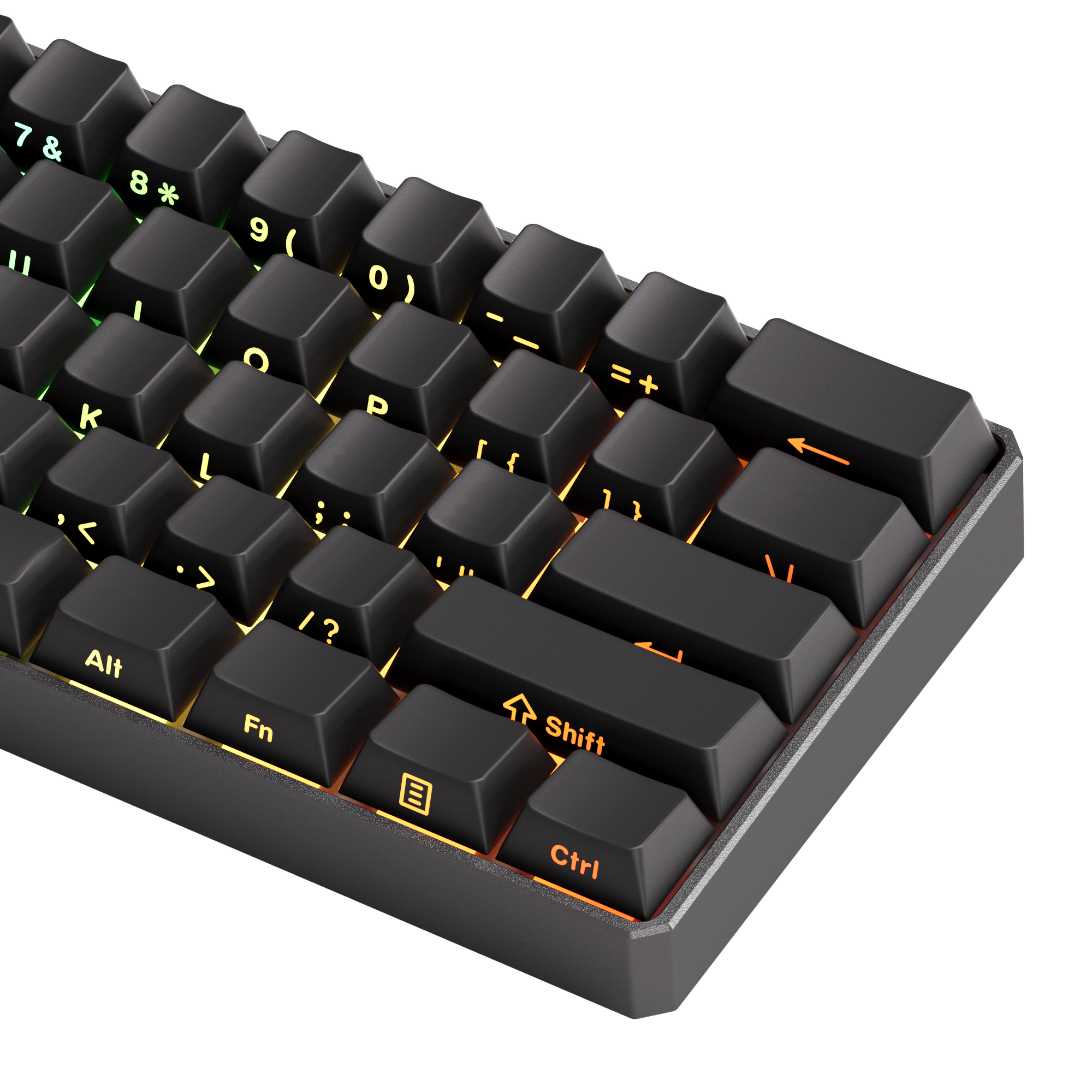 FUN60 Ultra Black Magnetic Keyboard Side Printed Keycaps