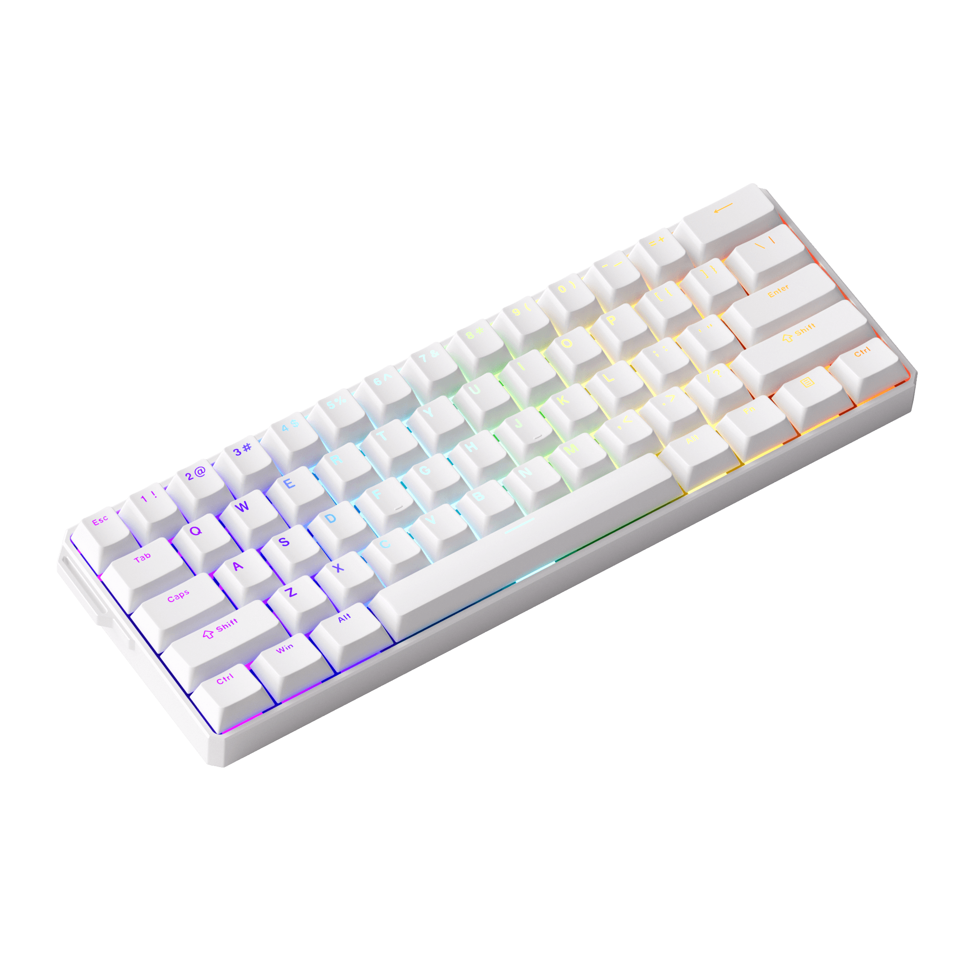 FUN60 Ultra White Magnetic Keyboard Side