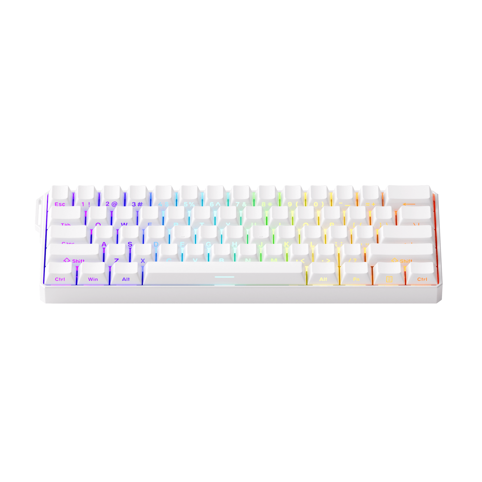 FUN60 Ultra White Magnetic Keyboard Side Printed Keycaps