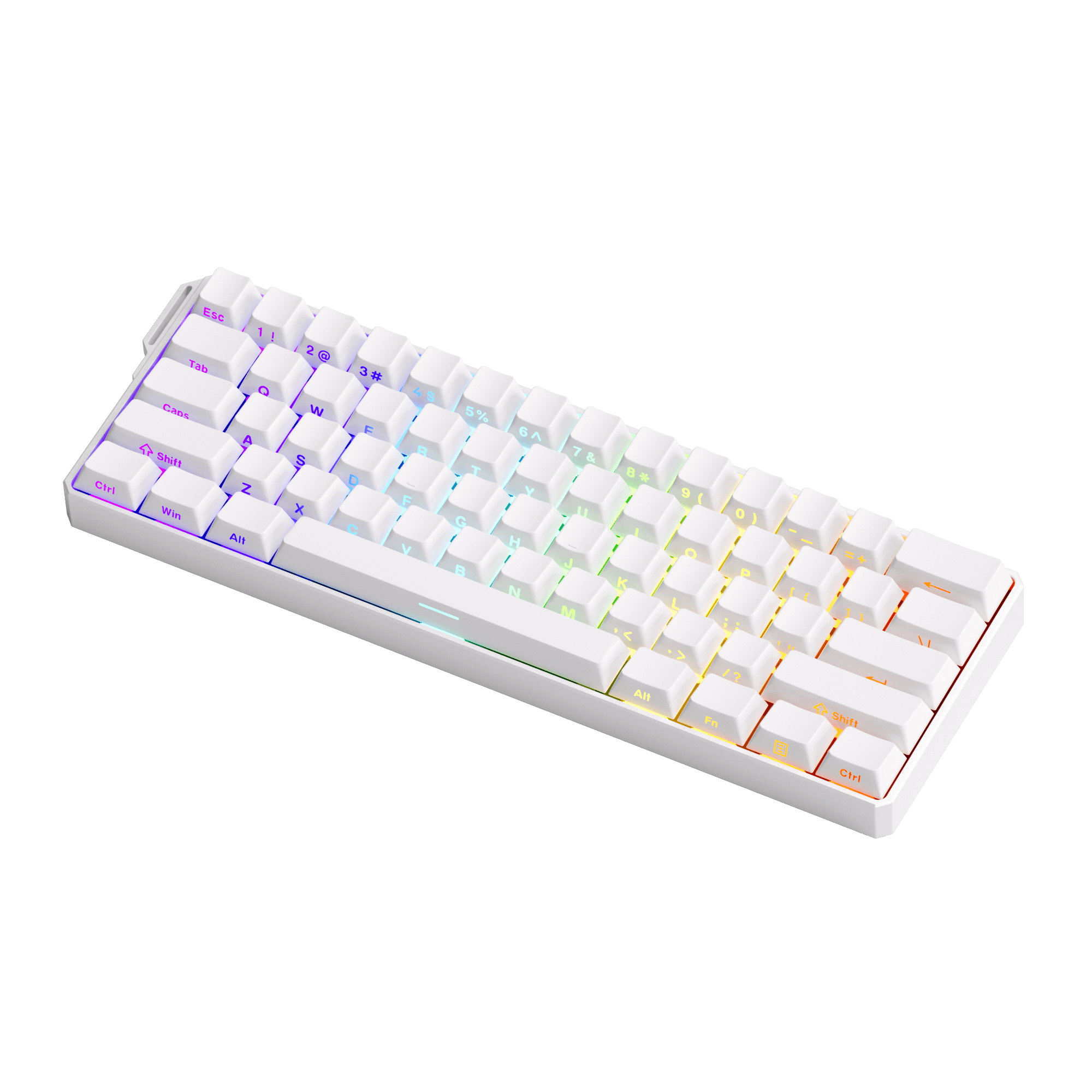 FUN60 Ultra White Magnetic Keyboard Side Printed Keycaps